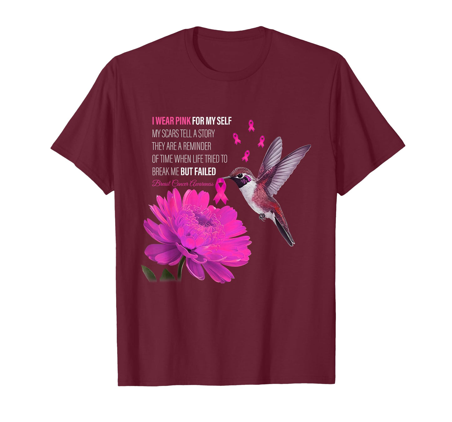 I Wear Pink For Myself My Scars Tell A Story Breast Cancer T-Shirt