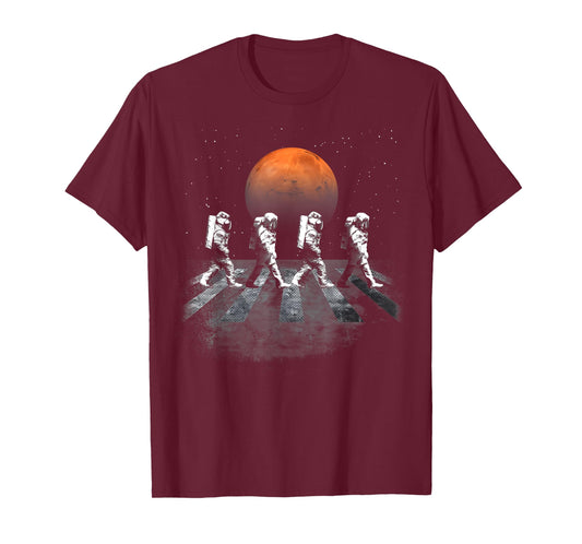 Astronauts In Walking In Space Occupy Mars Funny Men Women T-Shirt
