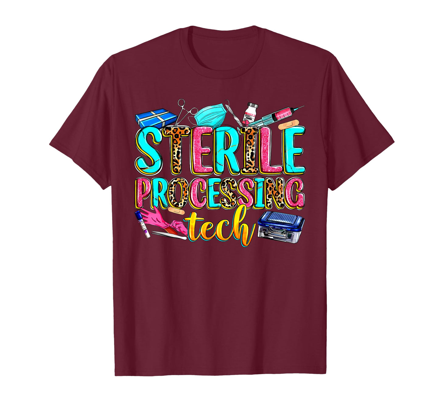 Leopard Sterile Processing Tech SPD Tech Week Nurse Life T-Shirt
