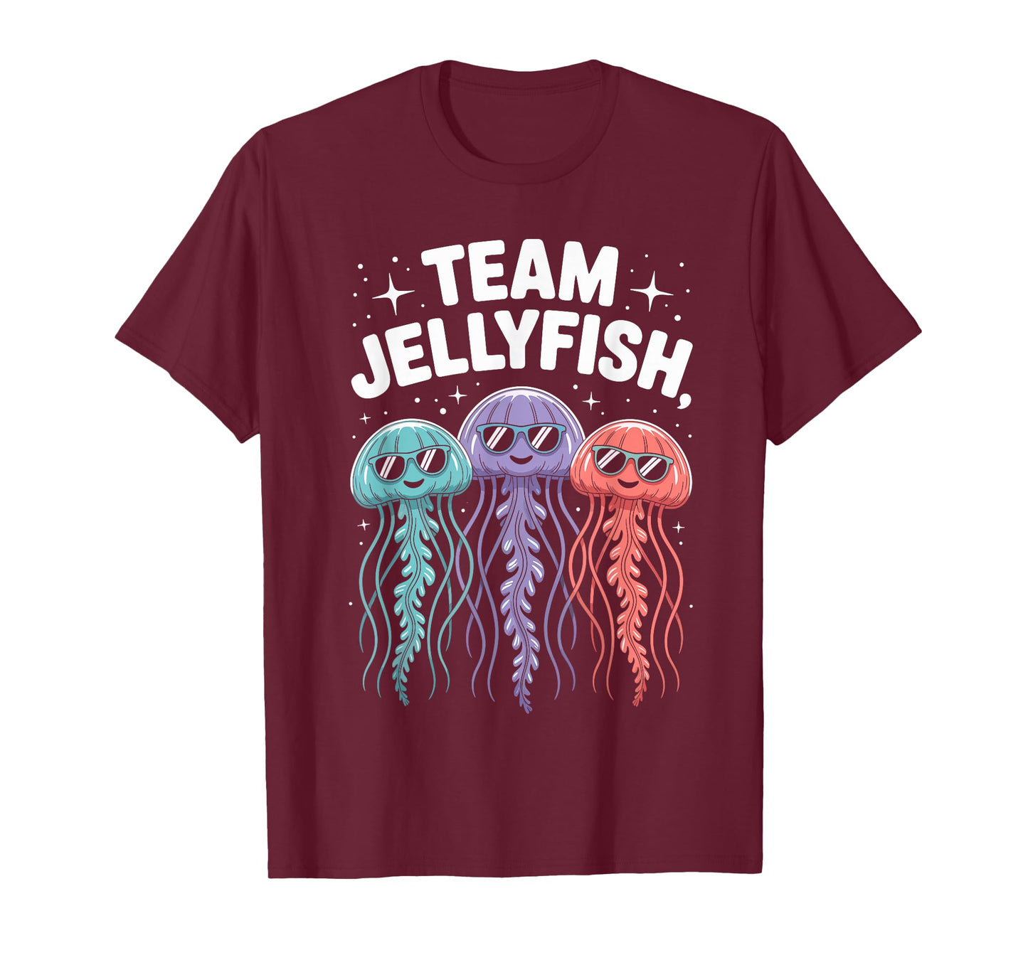 Jellyfish Team Funny Cartoon Ocean Birthday Party Style T-Shirt