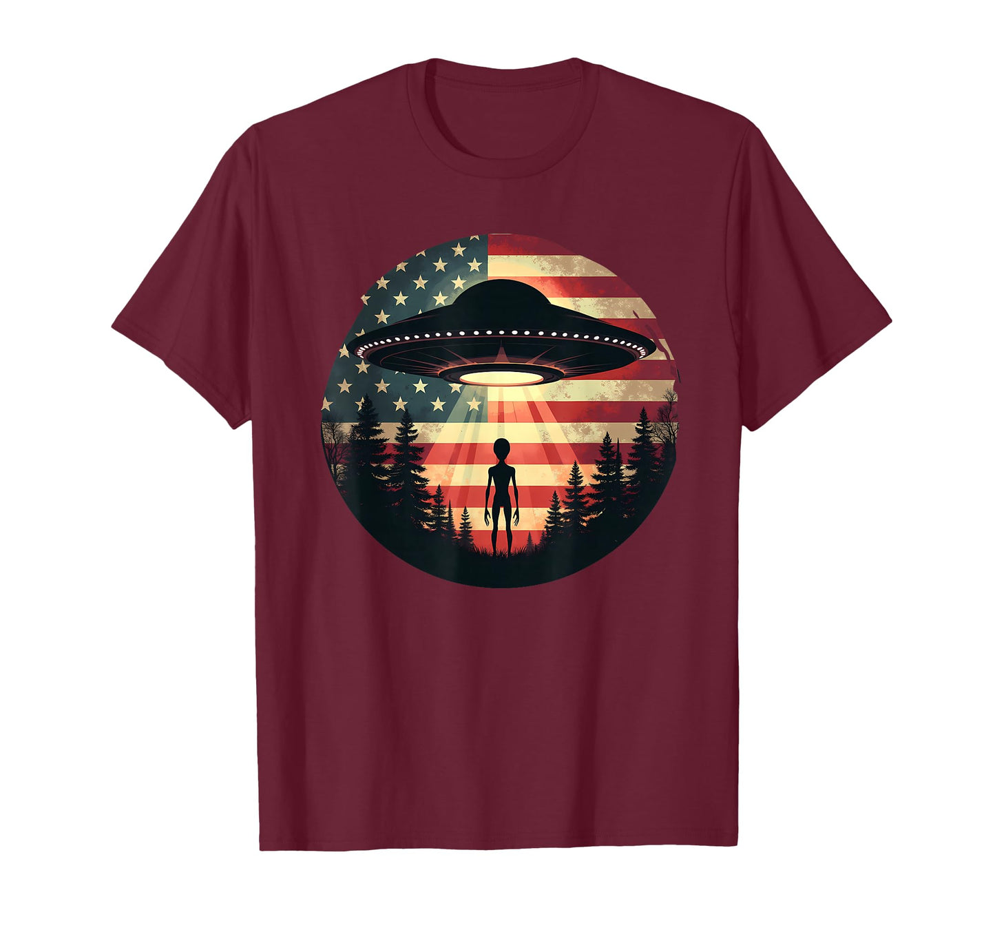 Alien/Extraterrestrial UFO American Fl Sci-Fi Patriotic T-Shirt