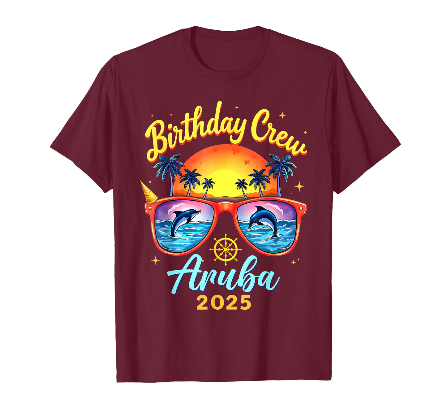 Birthday Crew Vacation Aruba 2025 Party Matching Cruise T-Shirt