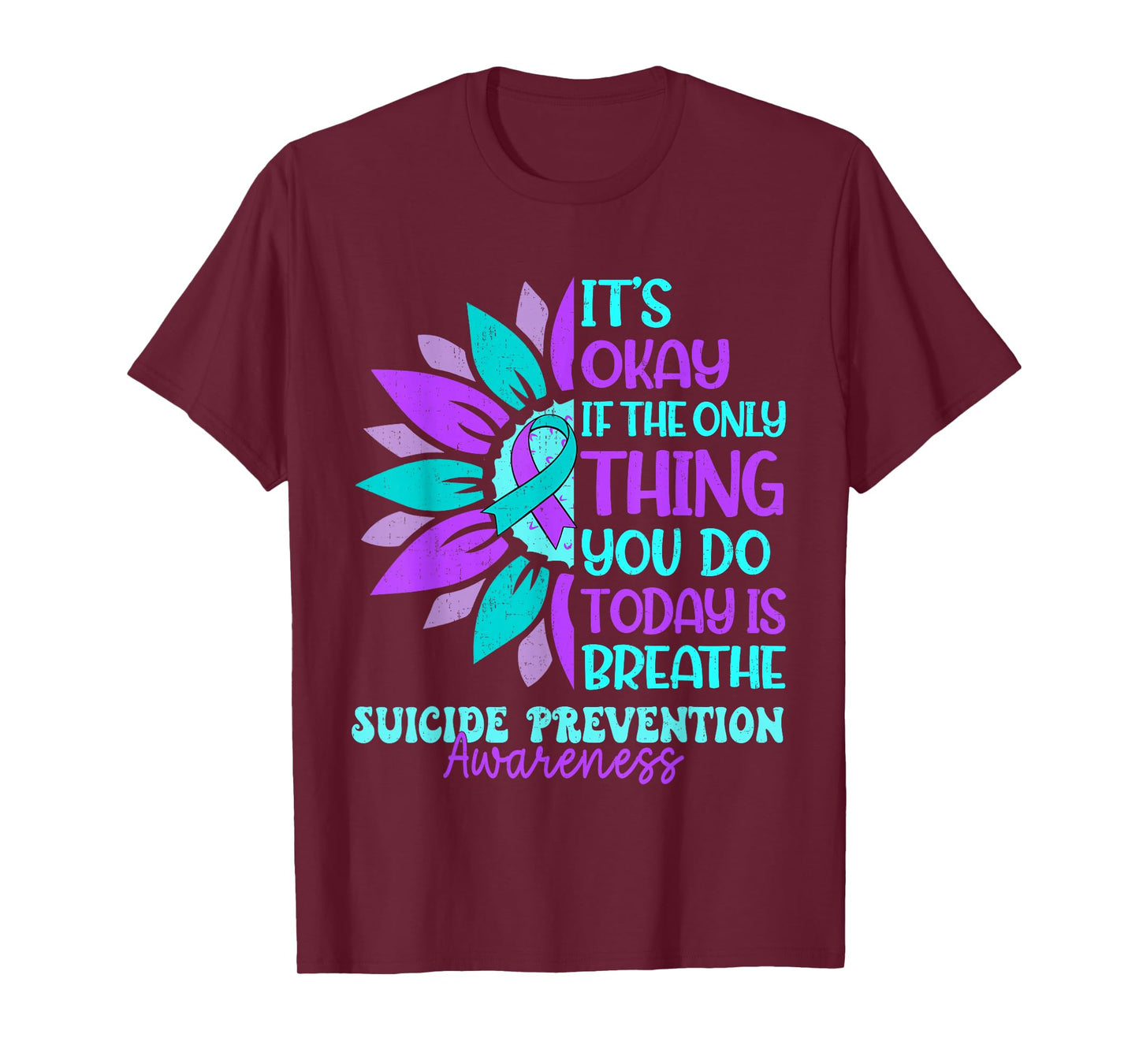 Vintage Sunflower Suicide Prevention Awareness Men Women T-Shirt