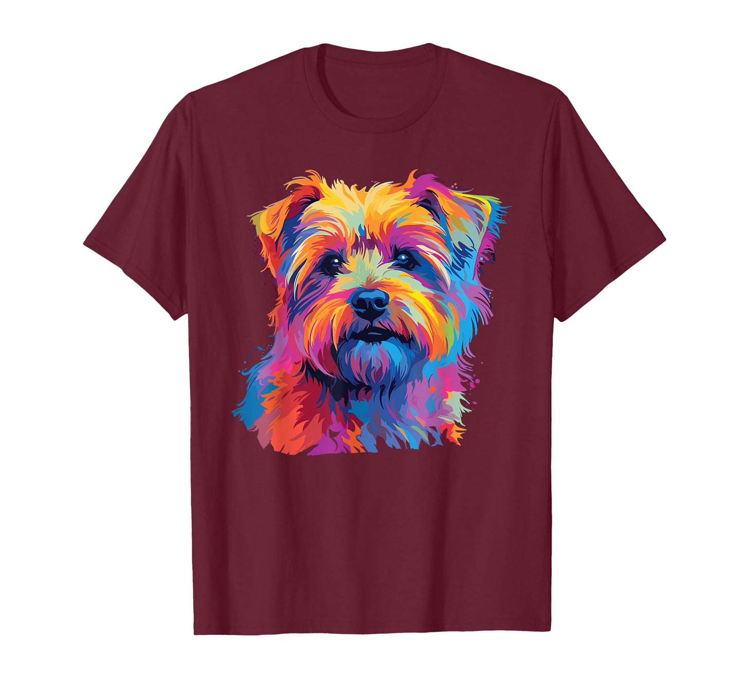 Retro Norfolk Terrier Dog Tees Unisex-Kids Multicolor Watercolor Graphic T-Shirt Small