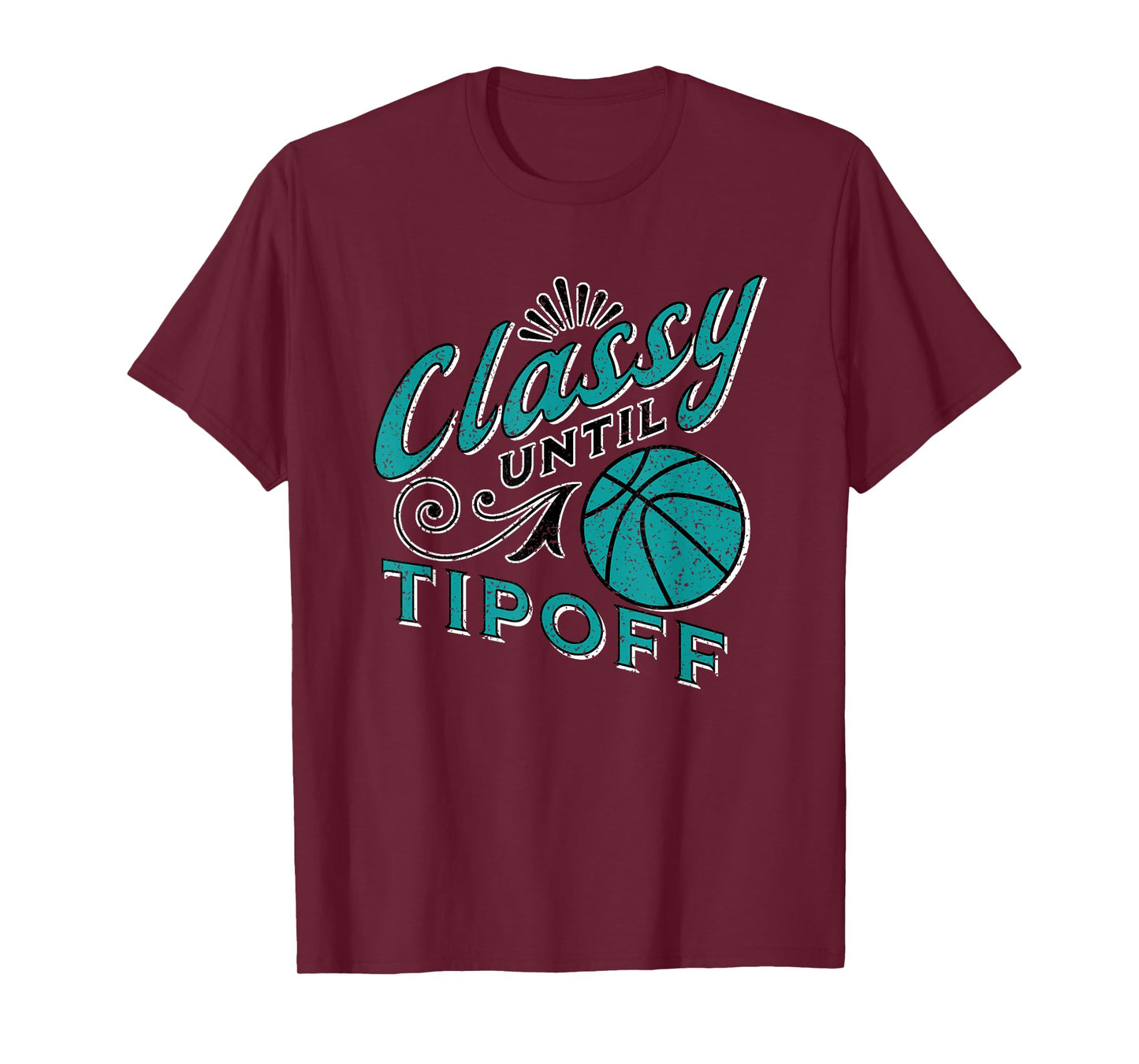 Classy Women Teal Basketball Gift For Basketball Mom Text T-Shirt