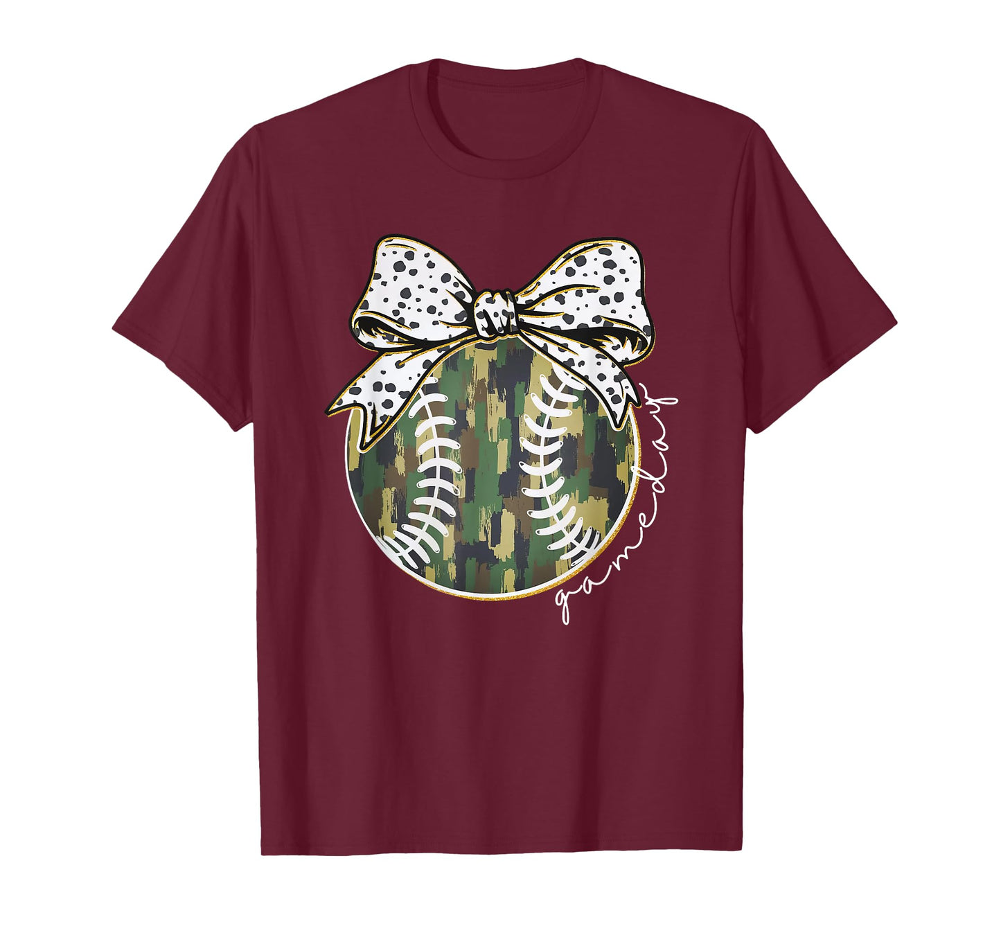 Camouflage Baseball Coquette Game Day Baseball Mama Women T-Shirt