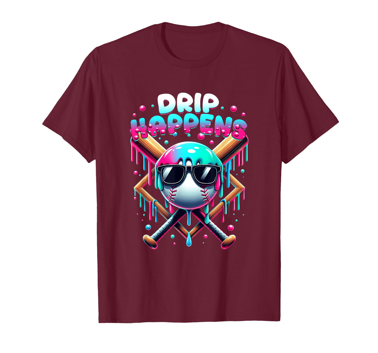 Baseball Lifestyle 101 Drip Happens Baseball Drip Icecream T-Shirt