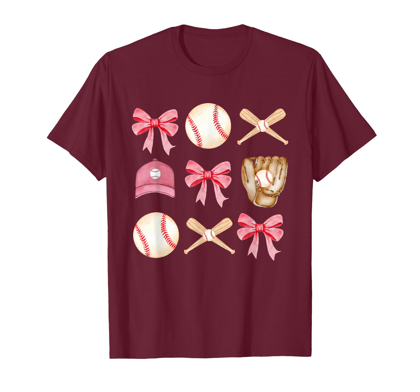 Baseball Mom Coquette Mothers Day Women Girls Baseball Mama T-Shirt