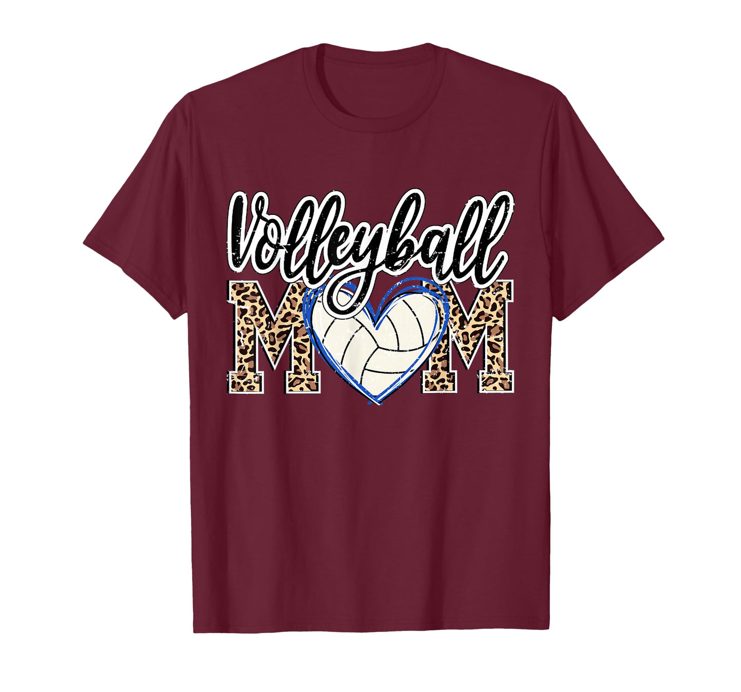 Funny Game Women Volleyball Leopard Ball Mom Mother's Day T-Shirt