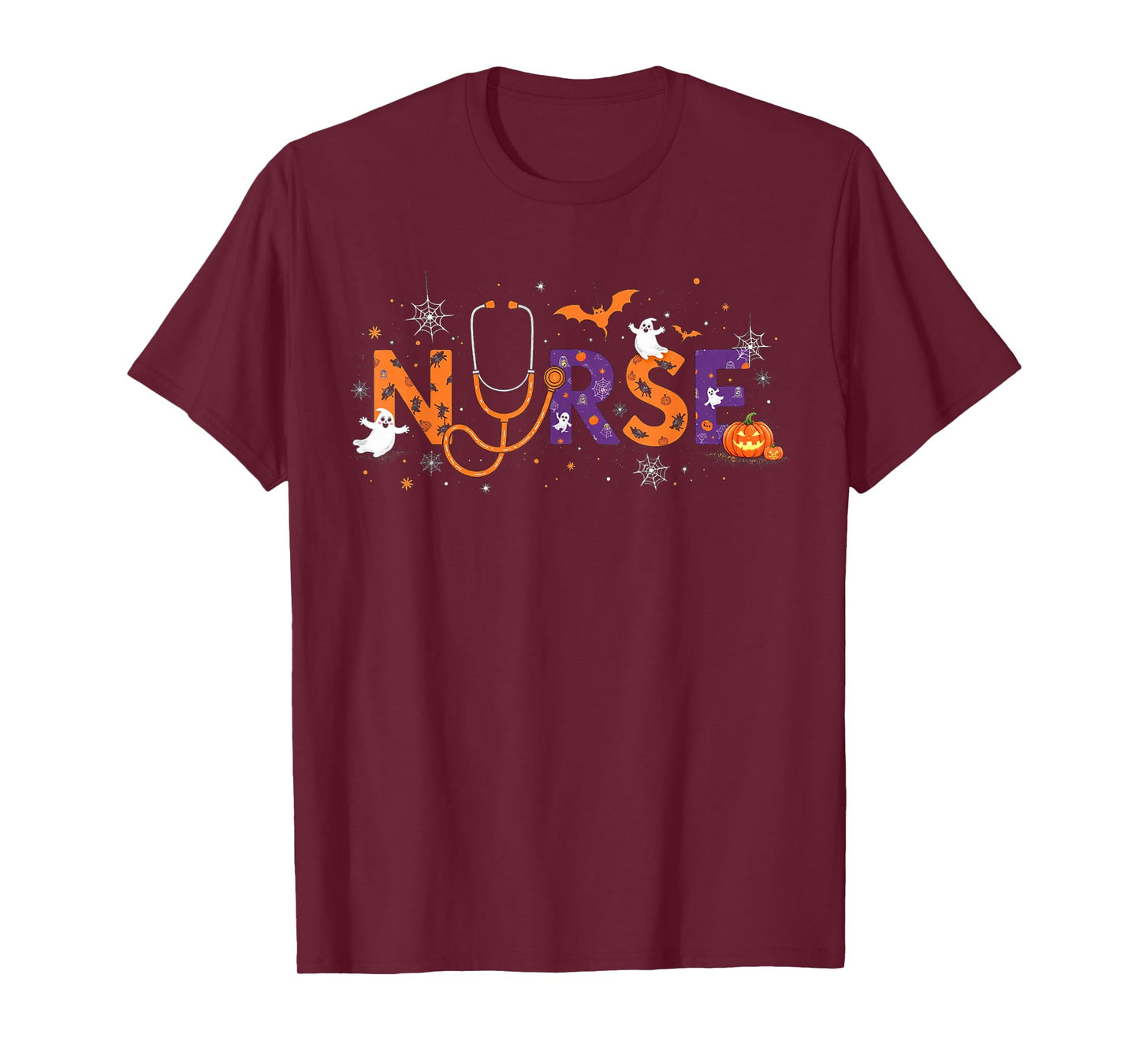 Halloween Nurse 2025 Funny Letter Nursing School Life Fall T-Shirt