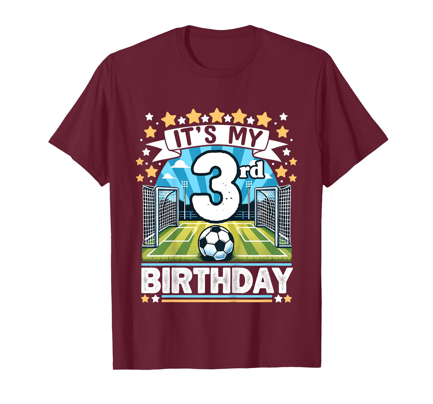 Kids It's My 3rd Birthday Soccer Football 3 Years Old Boy Player T-Shirt
