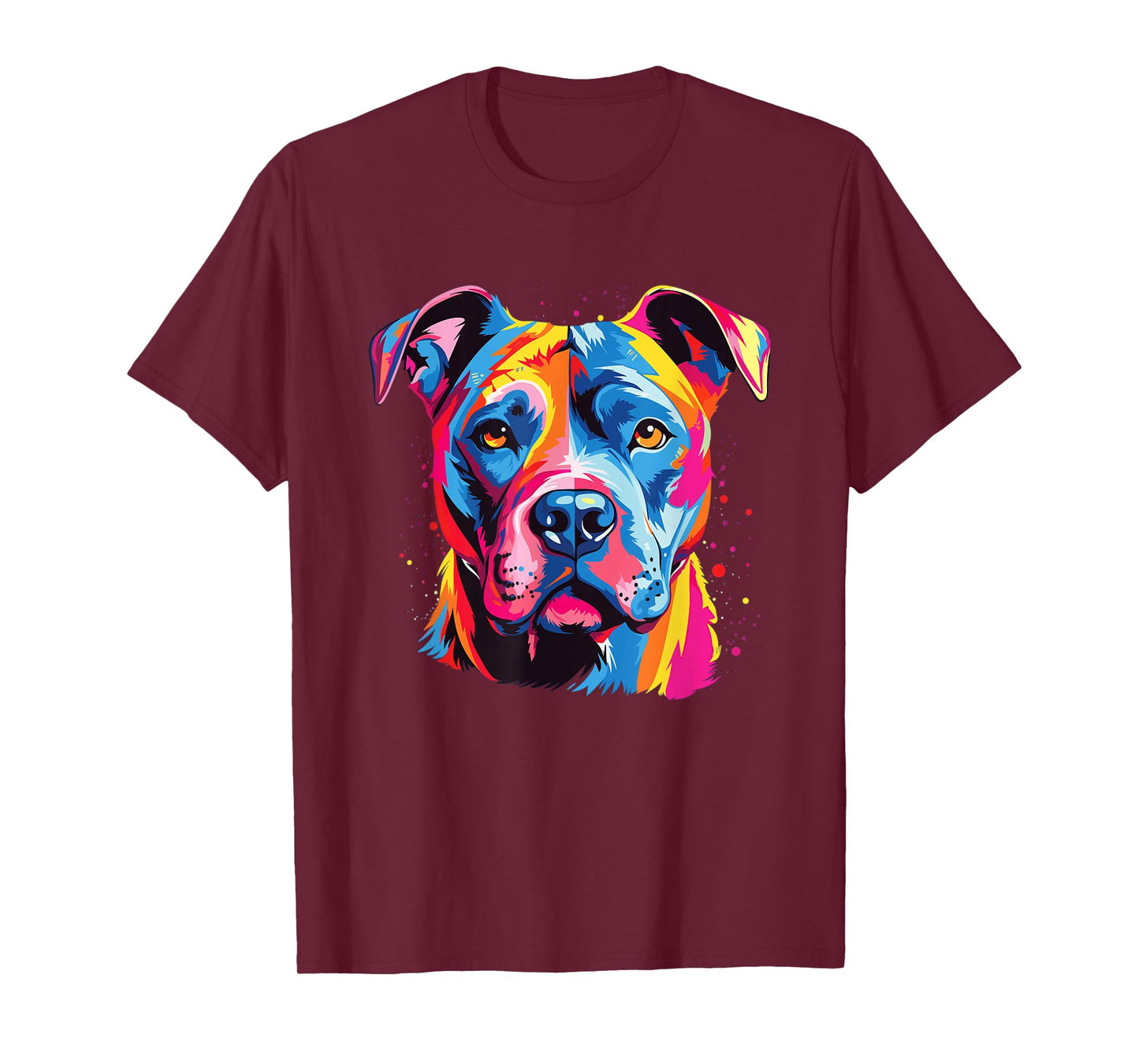Watercolor Colorful American Pit Bull Terrier Dog T-Shirt