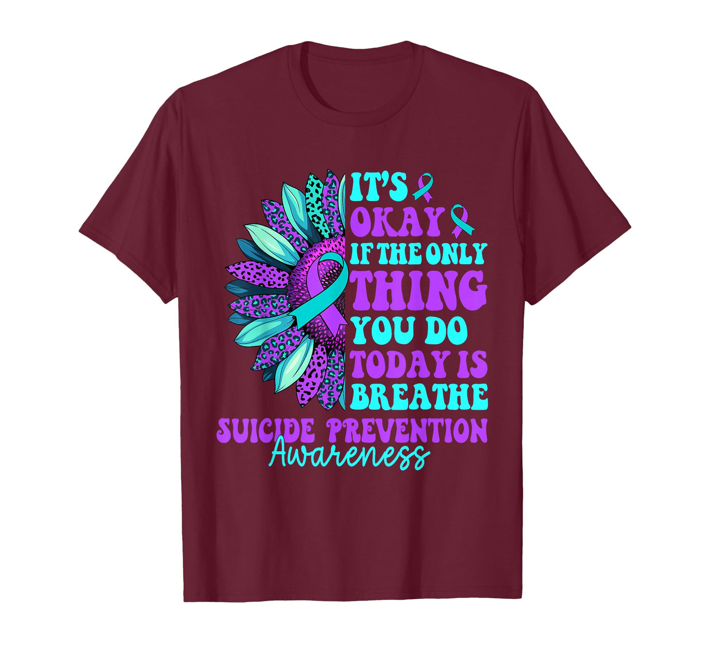 Vintage Sunflower Suicide Prevention Awareness Men Women T-Shirt