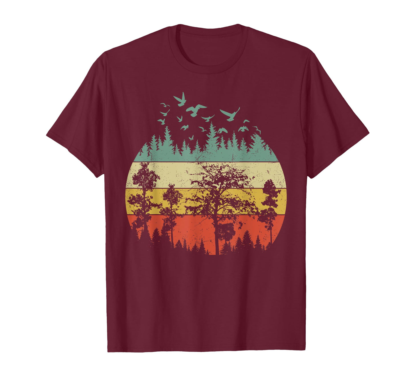 Retro Forest Wildlife Trees Outdoors Nature T-Shirt