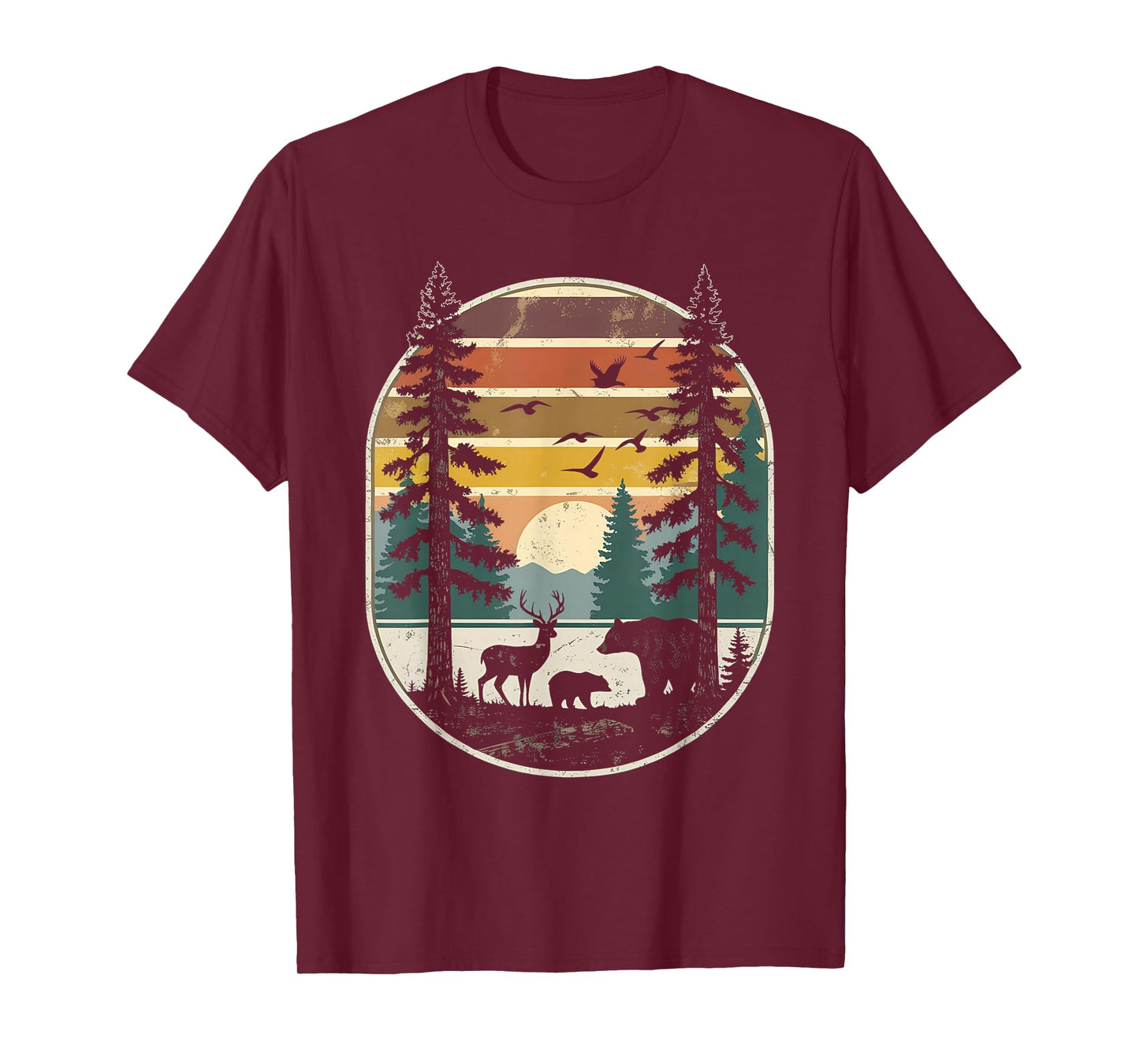 Trees Wildlife Nature Vintage Forest T-Shirt