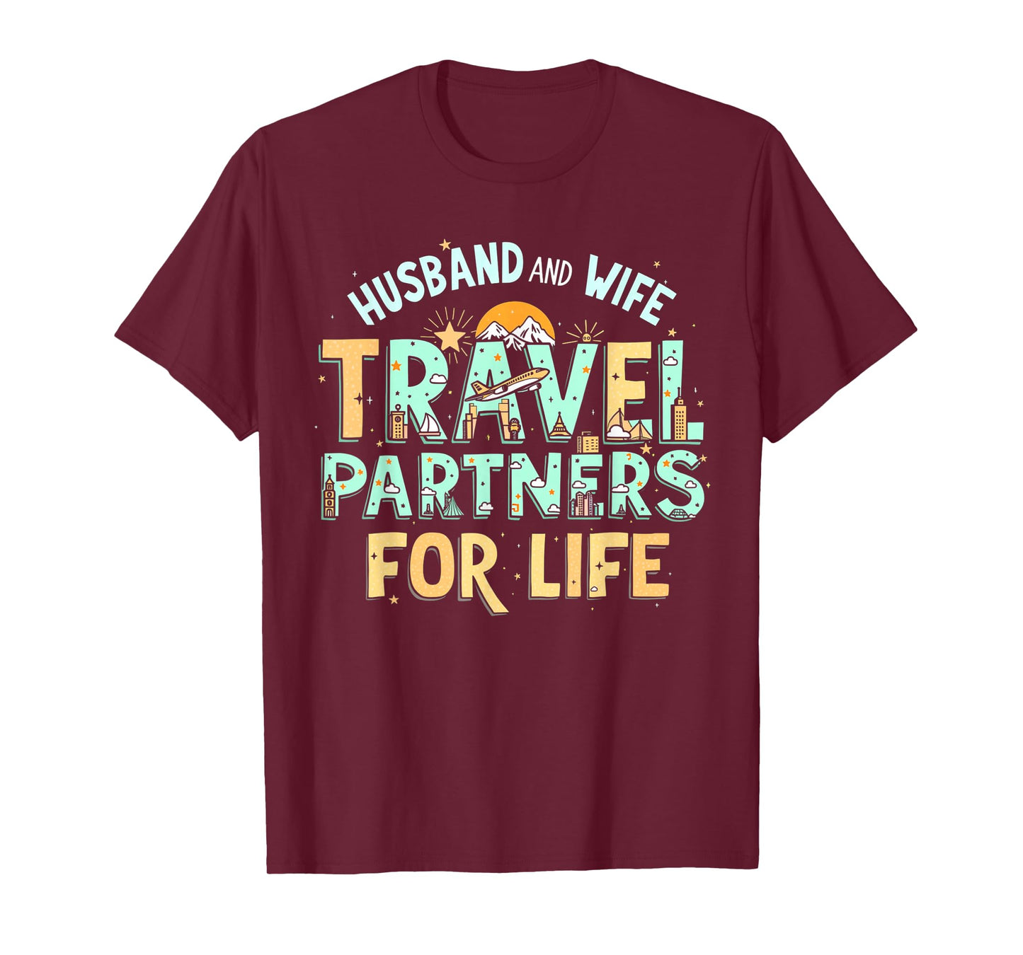 Husband And Wife Travel Trip Couples Matching Vacation T-Shirt