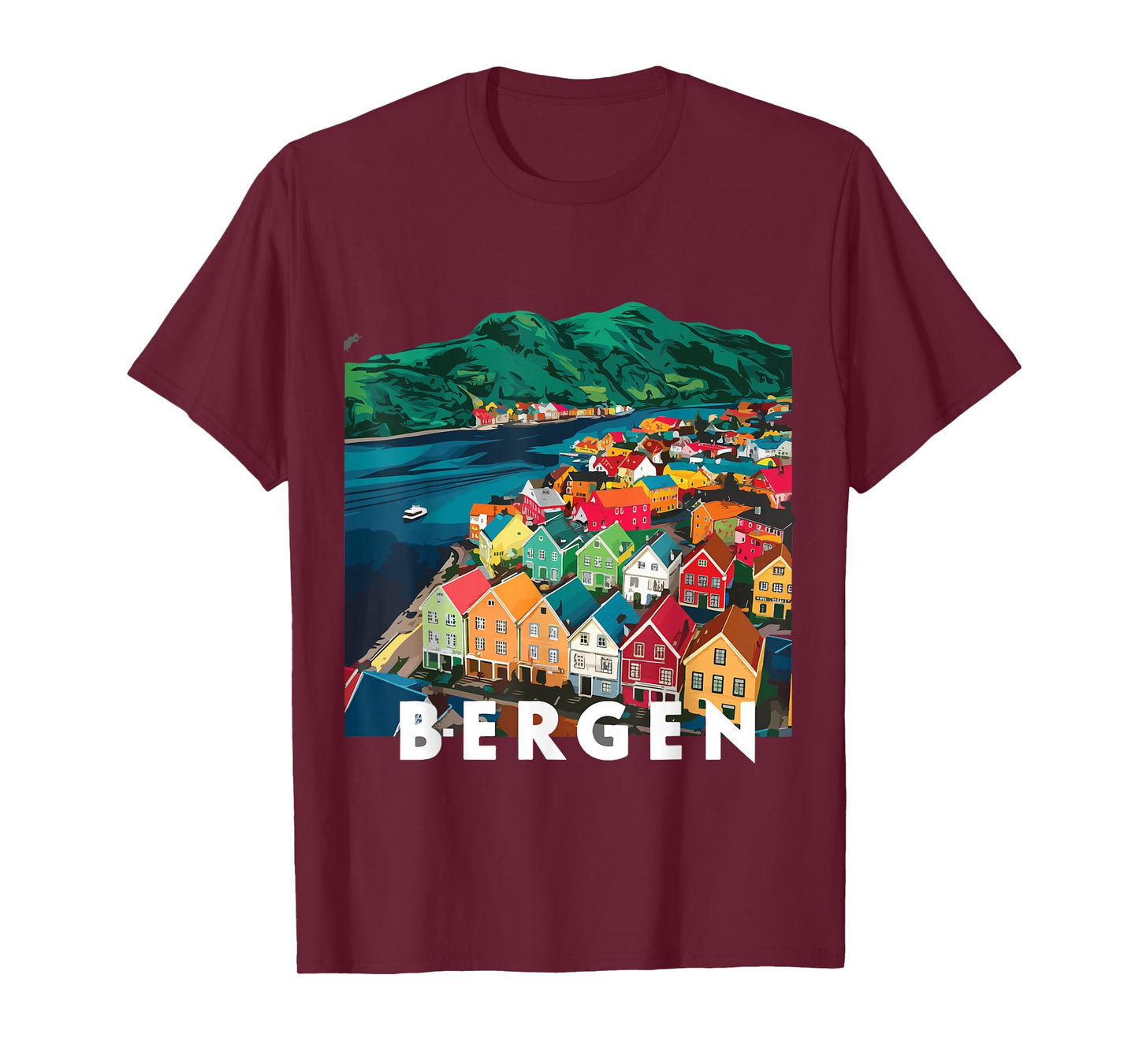 Harbor City Norway Bergen House Costume Fjords of Norway T-Shirt