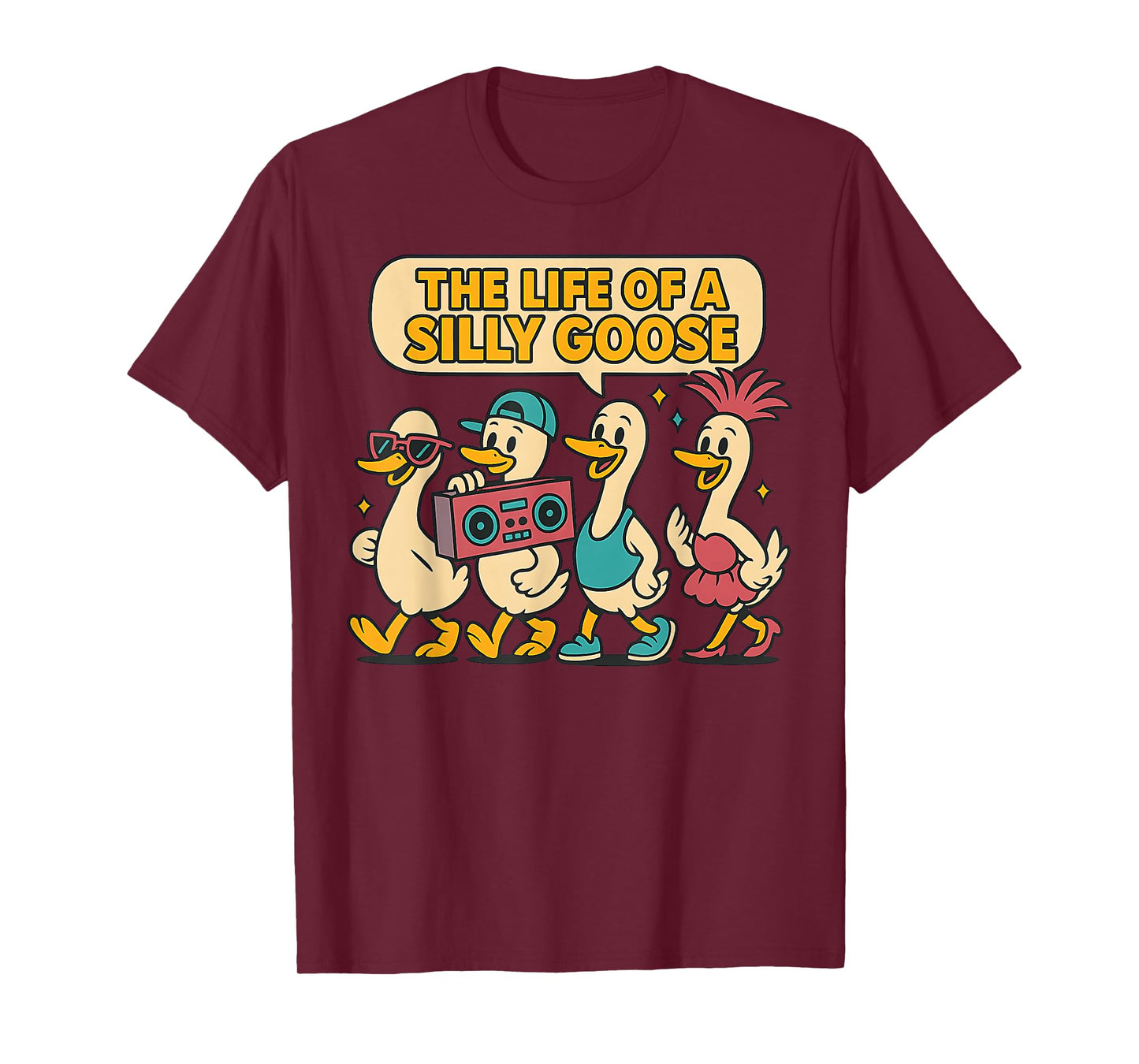 The Life of A Silly Goose Retro Funny Meme Show Girl Women T-Shirt