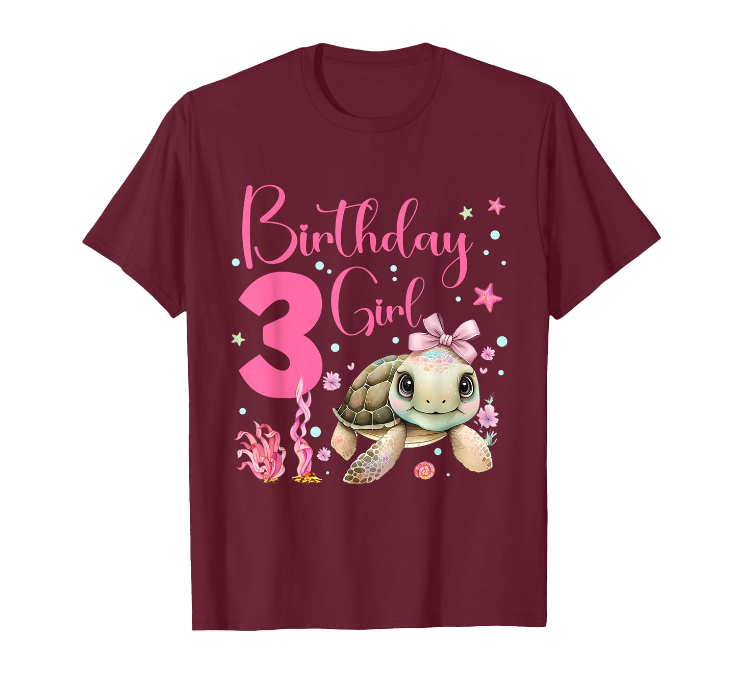 Sea Turtle Kids 3rd Birthday Ocean Party Theme Under The Sea T-Shirt