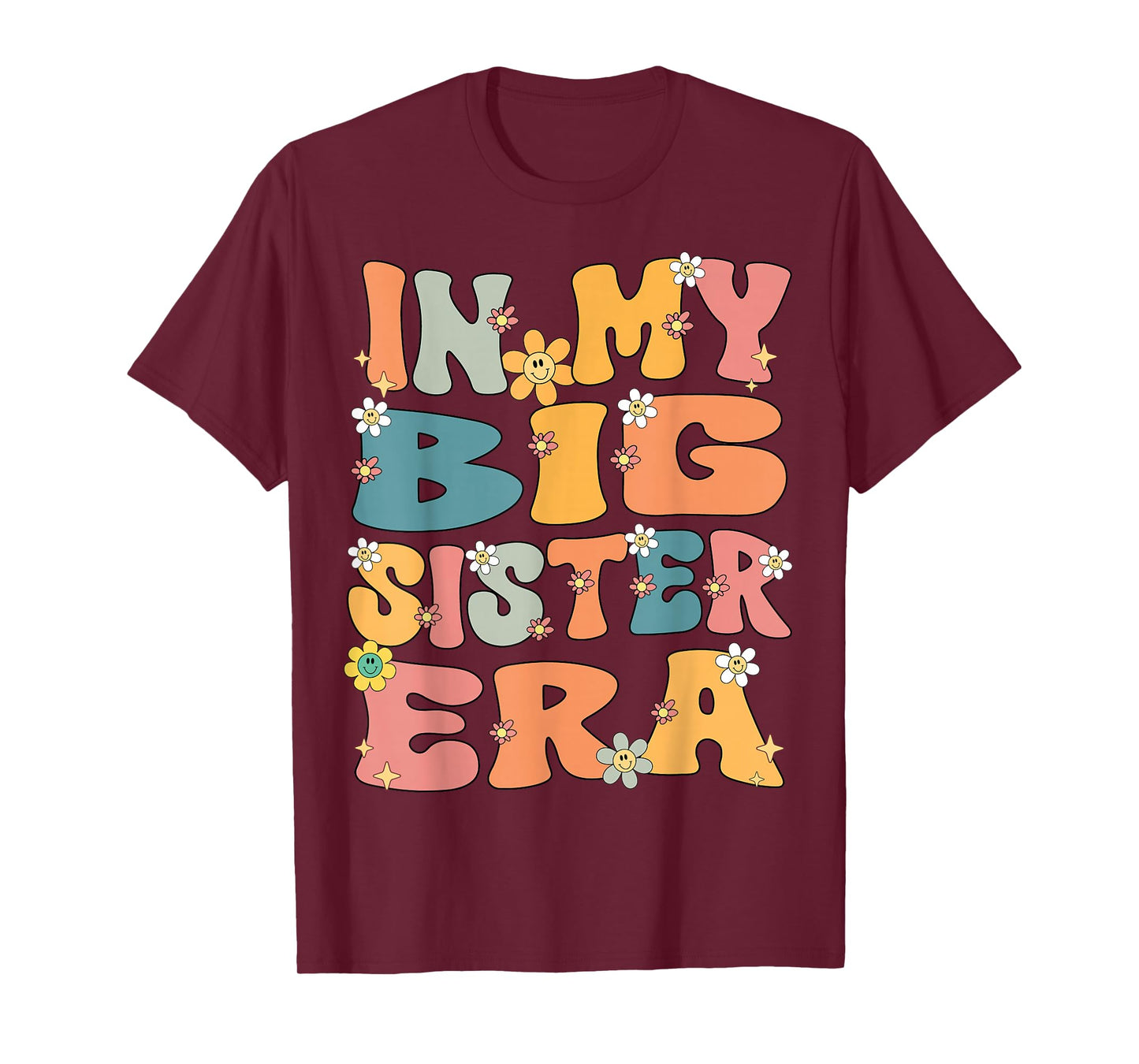 In My Big Sister Era Groovy Big Sister 2025 Cute Big Sis T-Shirt