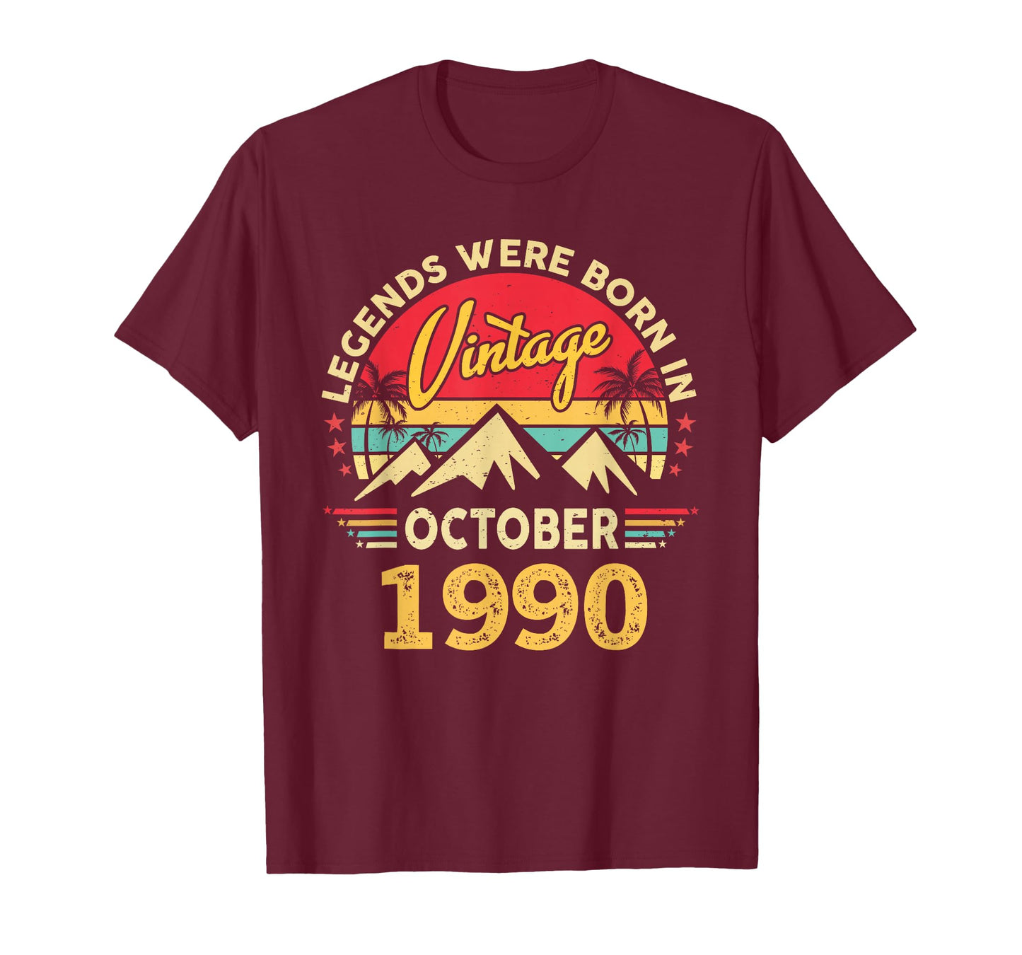 Vintage 35th Birthday Legends were Born in October 1990 T-Shirt