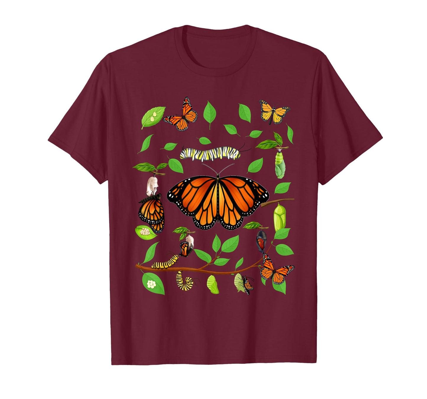 Life Cycle Of A Caterpillar Monarch Butterfly Cocoon T-Shirt