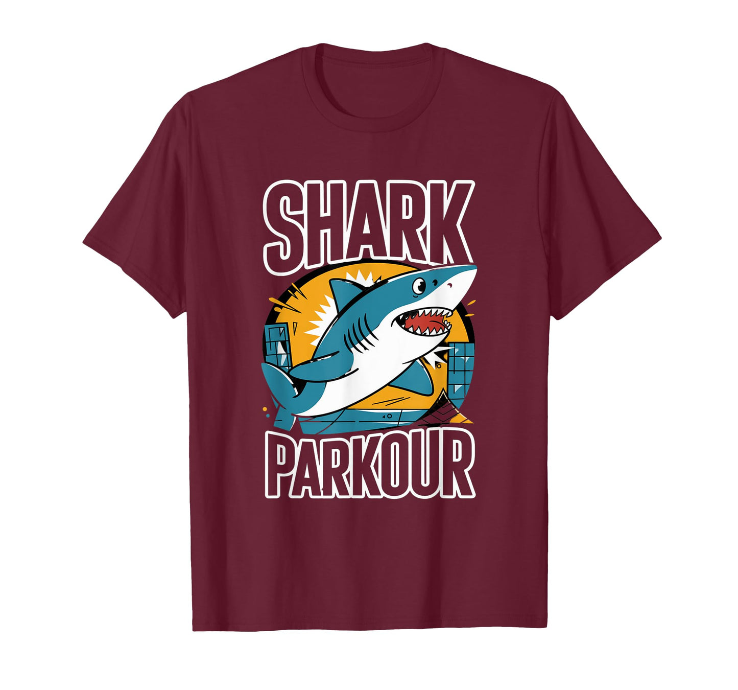 Shark Parkour Energetic Adventure Graphic T-Shirt