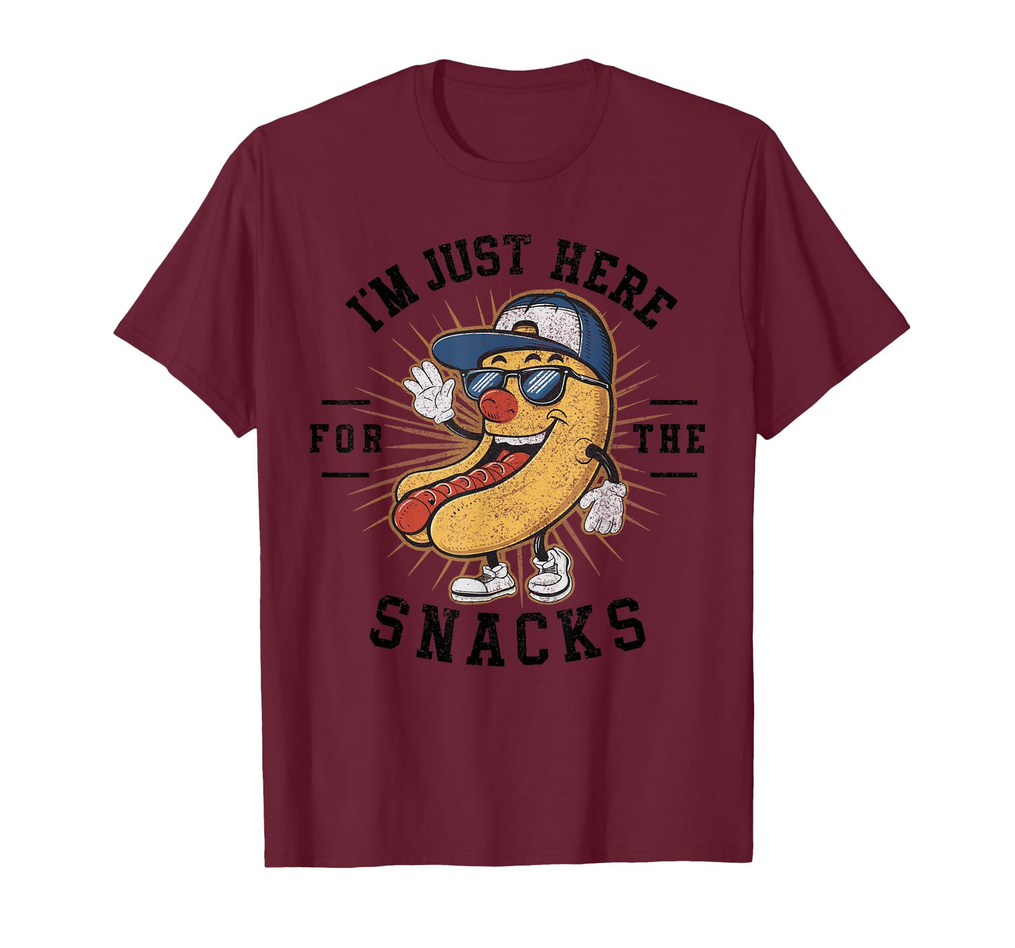 Funny I'm Just Here For The Snacks Football T-Shirt
