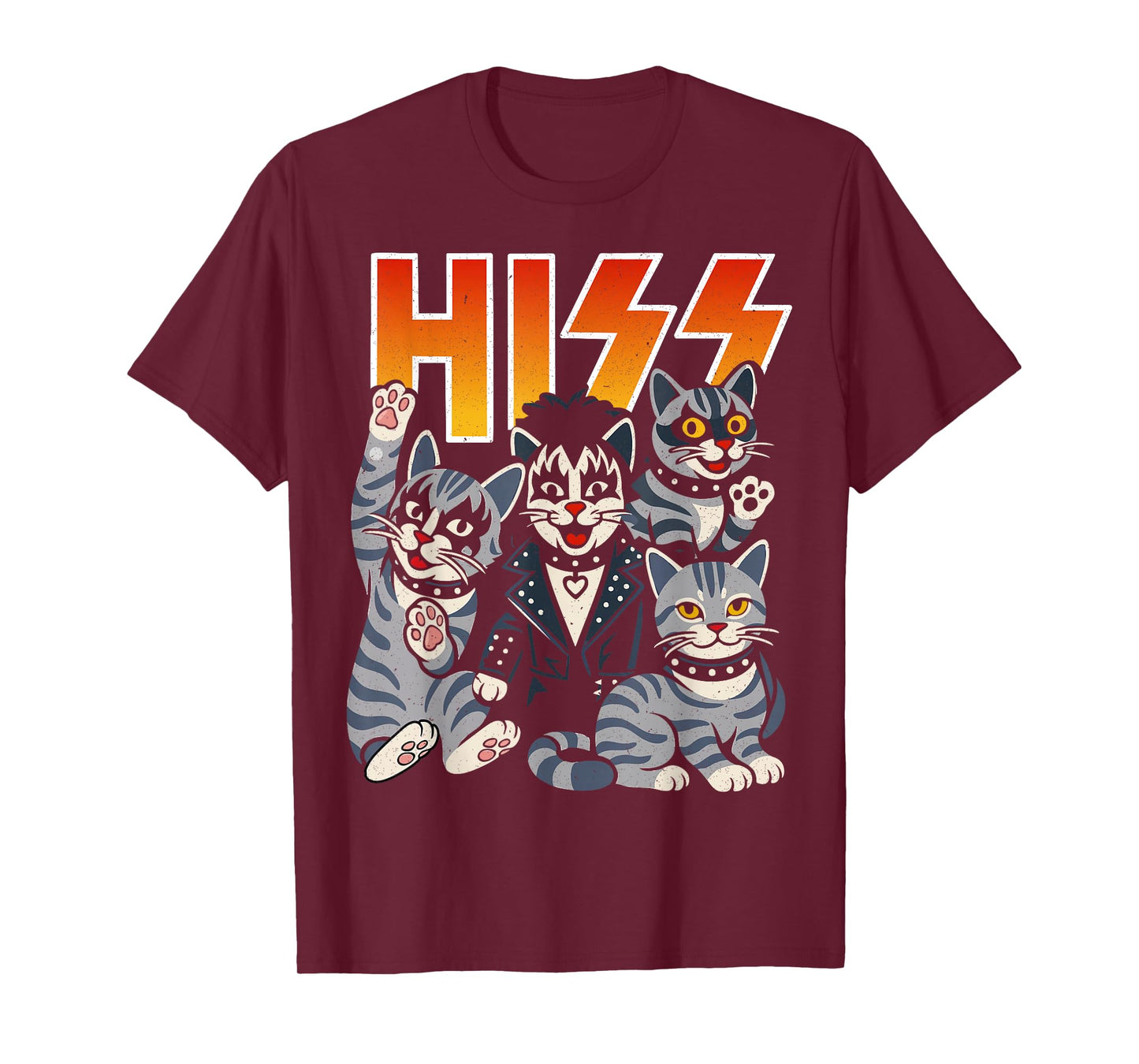Hiss Cats Rock Kittens Kitty Rocking Music Cat Lovers T-Shirt