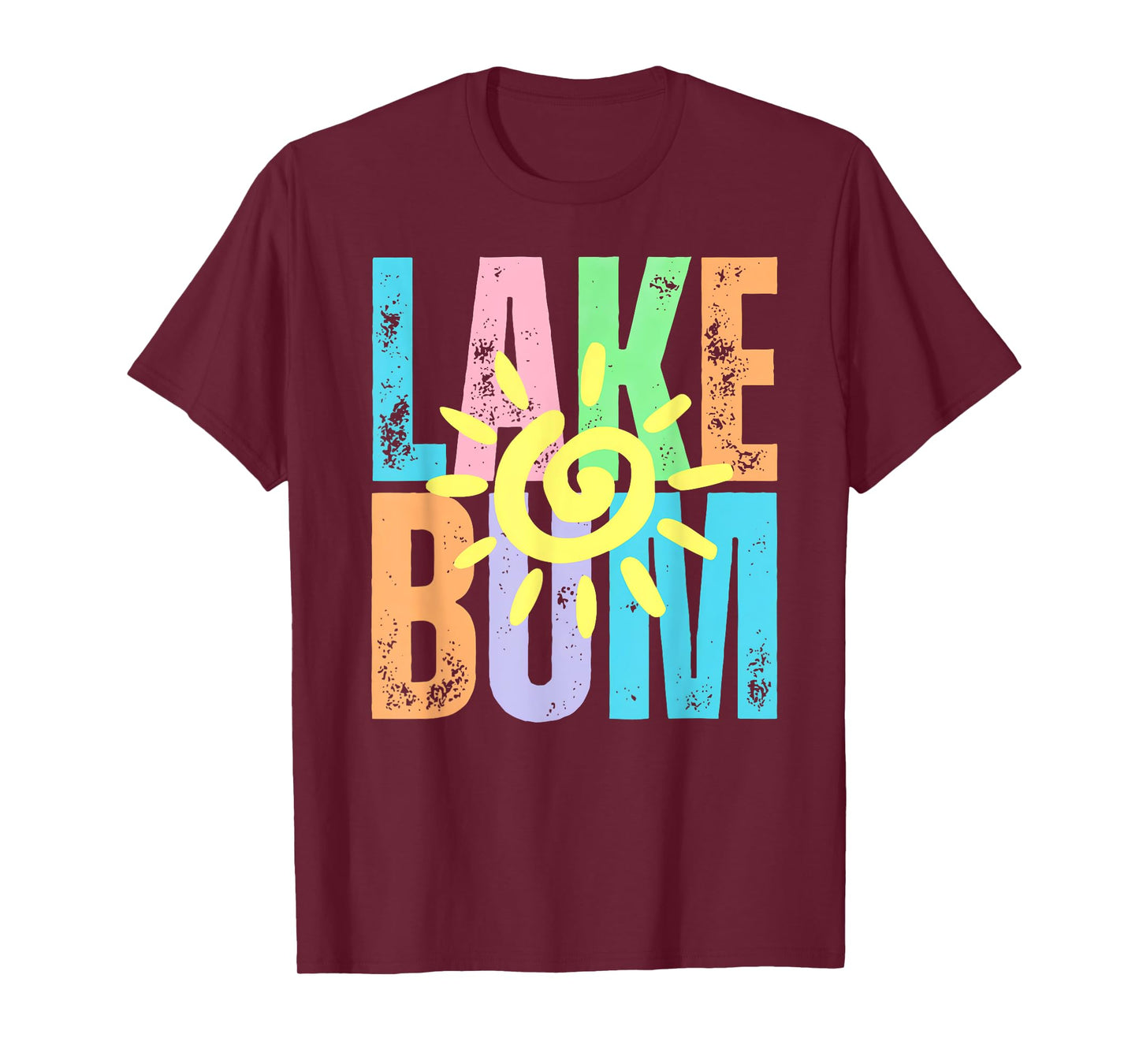 Lake Bum Distressed Summer Vacation Lake Life Sun T-Shirt