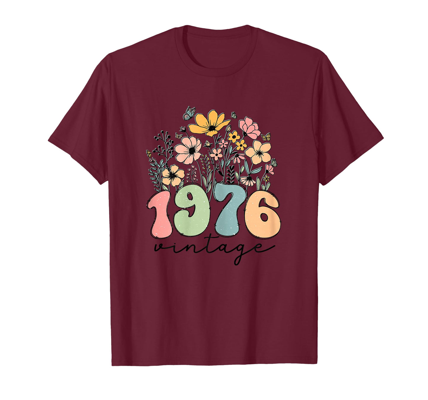 48 Year Old Women 1976 Vintage Wildflower 48th Birthday Gift T-Shirt