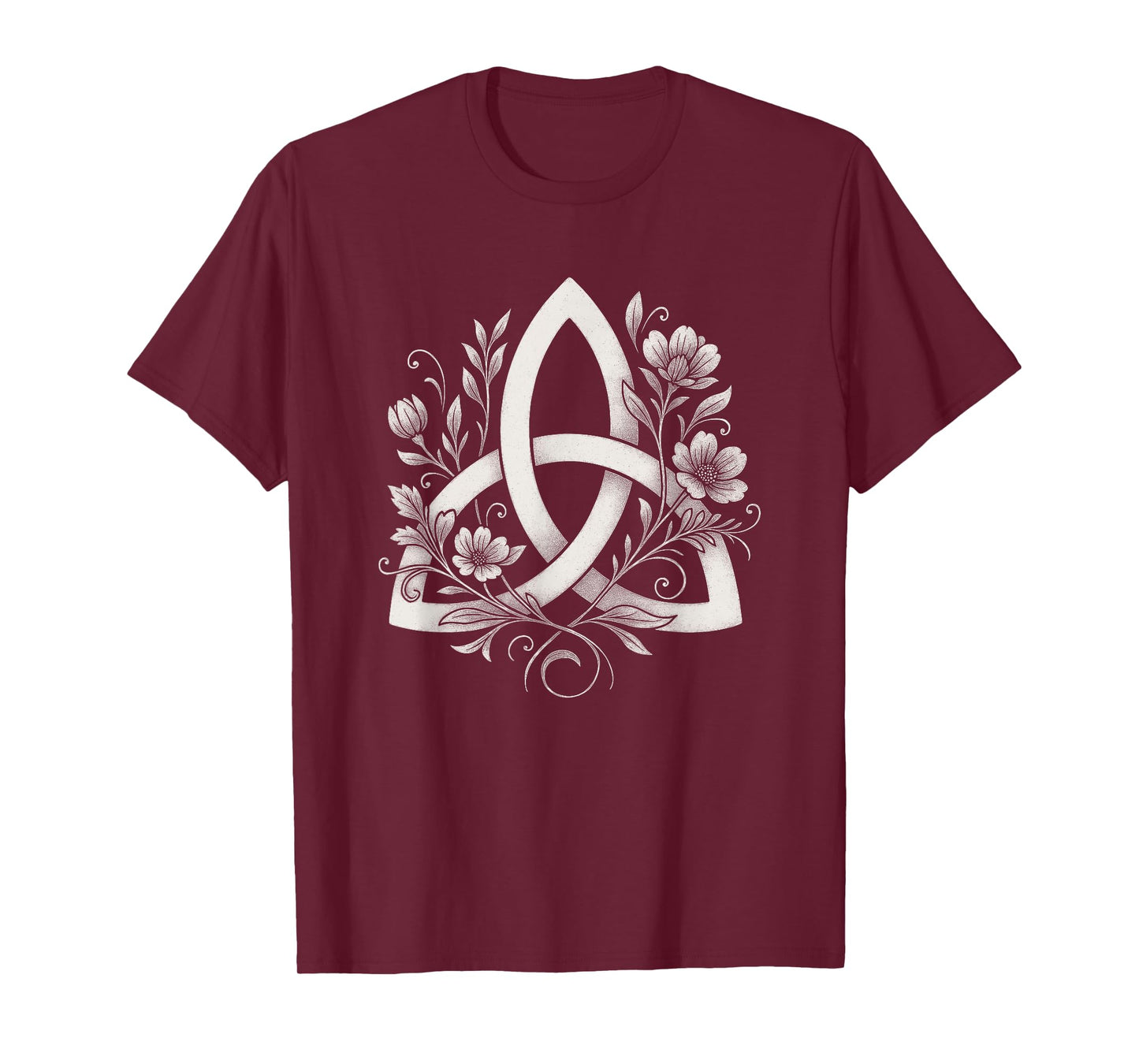 Celtic Knot Triquetra Druid Floral Flowers Pagan Symbol Art T-Shirt