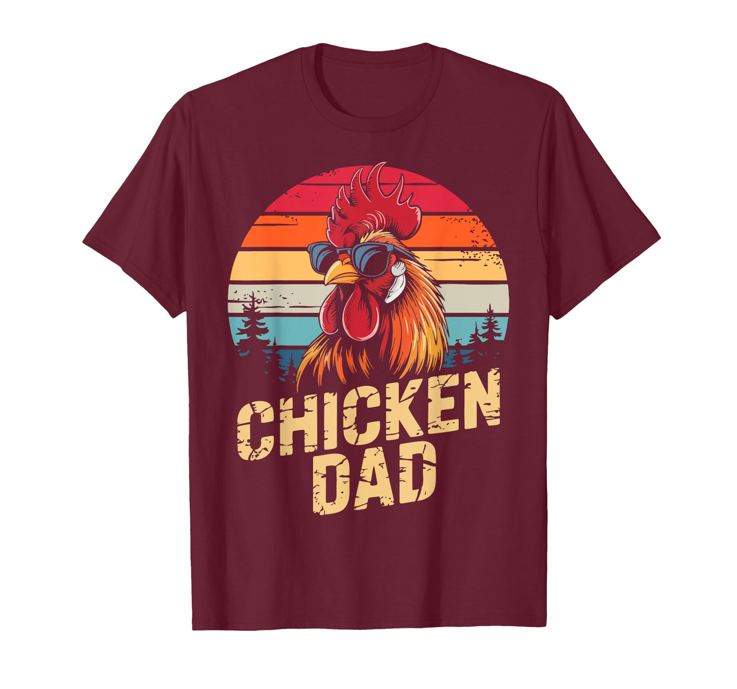 Men Chicken Dad Vintage Poultry Farmer Daddy Fathers Day T-Shirt