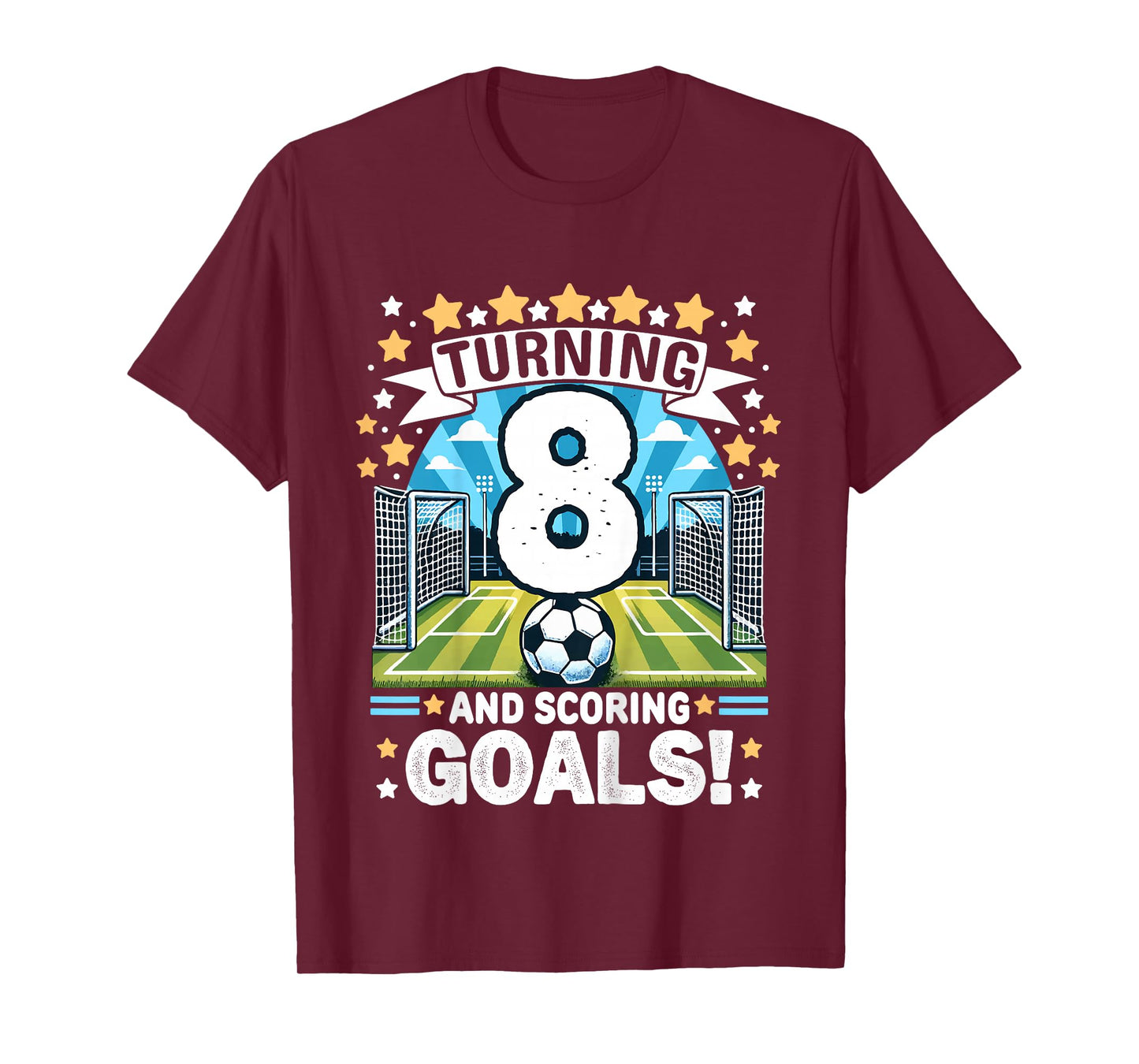 Turning 8 Soccer Birthday 8 Years Football 8th Soccer Player T-Shirt