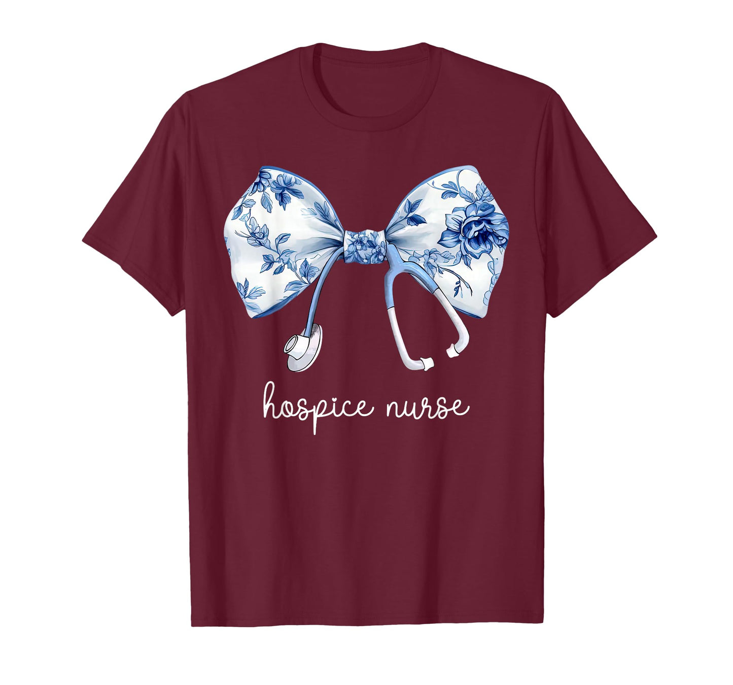 Stethoscope Coquette Bow Hospice Nurse Aide Palliative Care T-Shirt