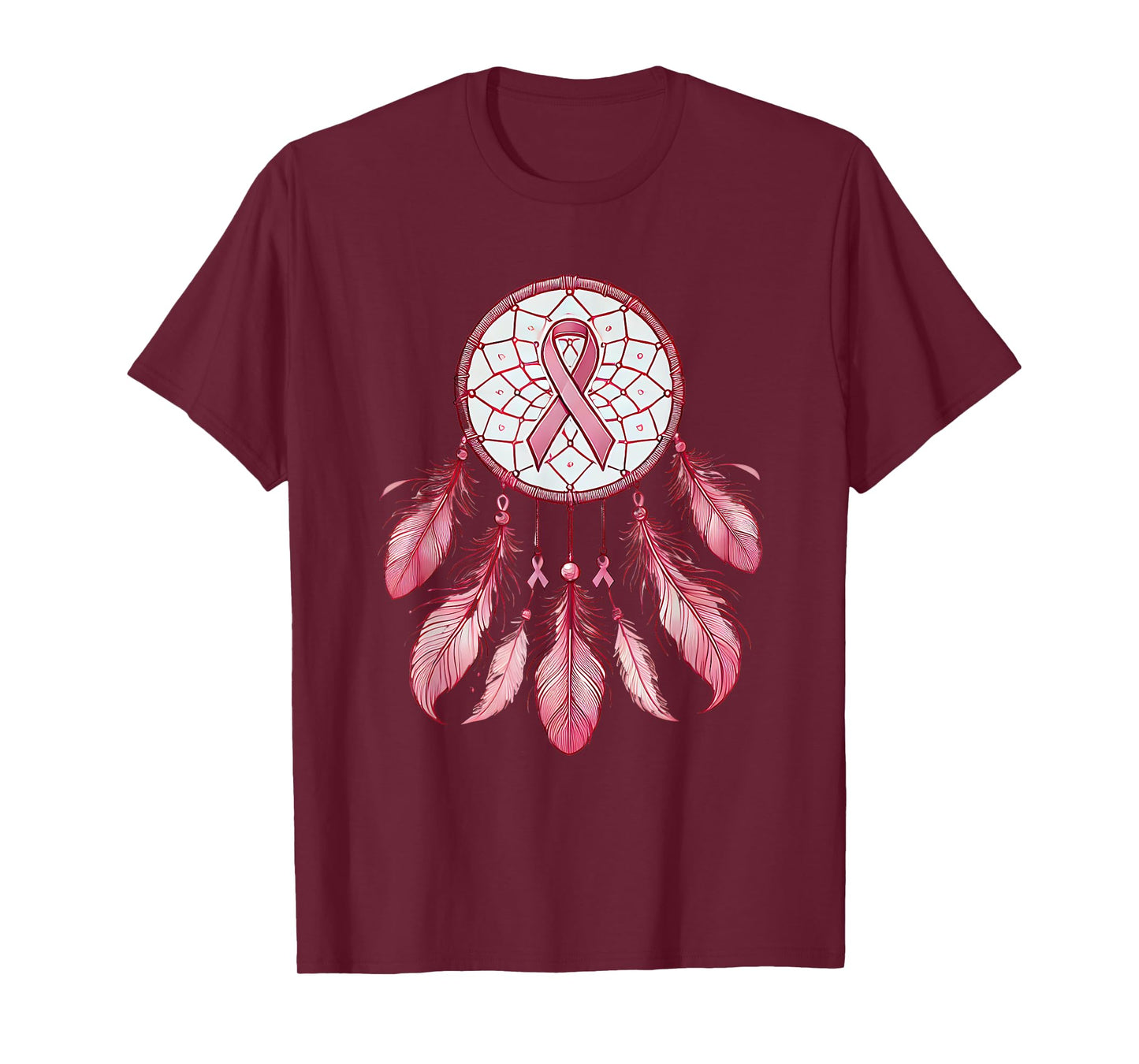Pink Ribbon Native Indian DreamCatcher Art Breast Cancer T-Shirt