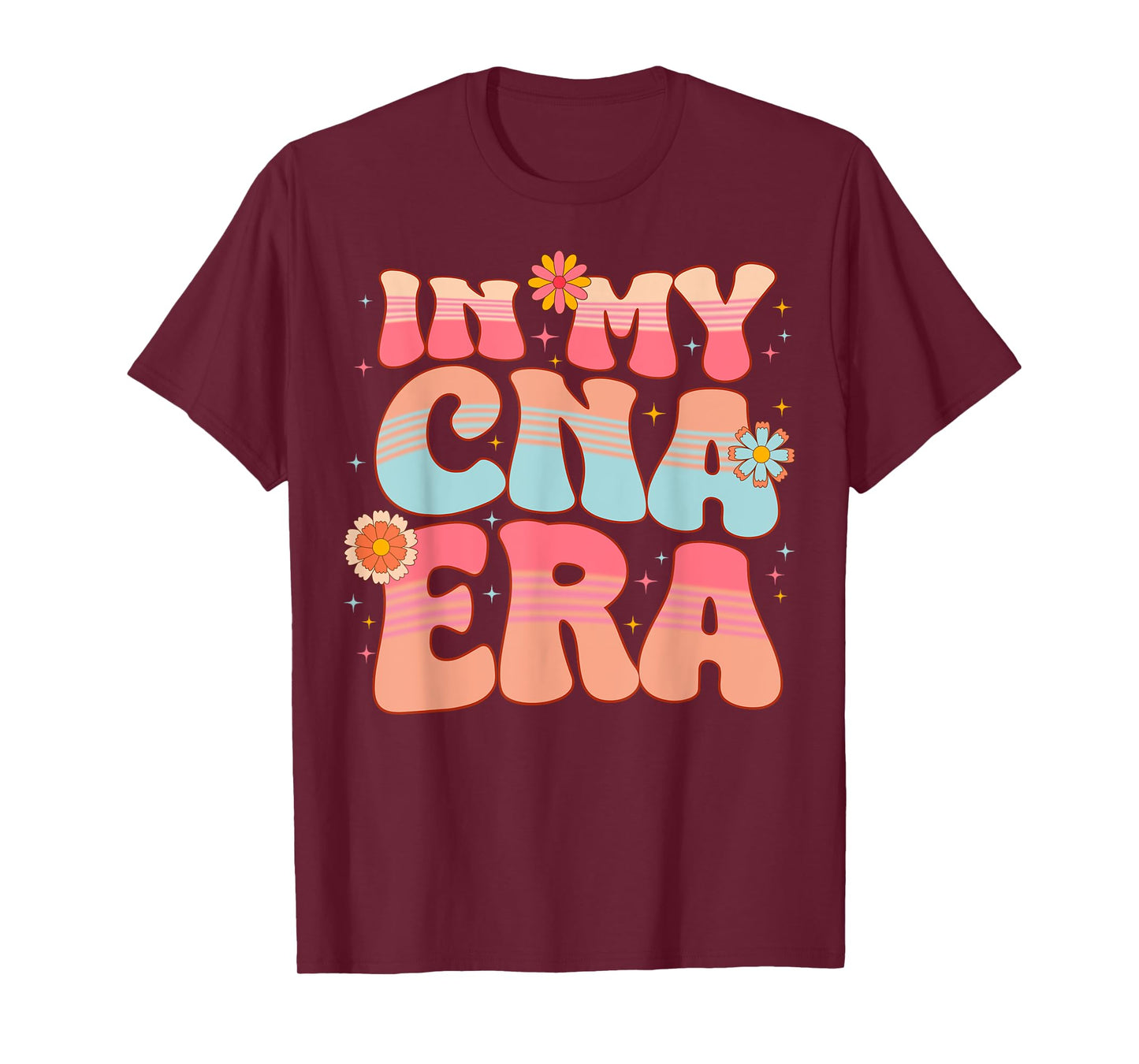 Groovy Retro In My CNA Era Hippie Groovy Love Nurse Life T-Shirt
