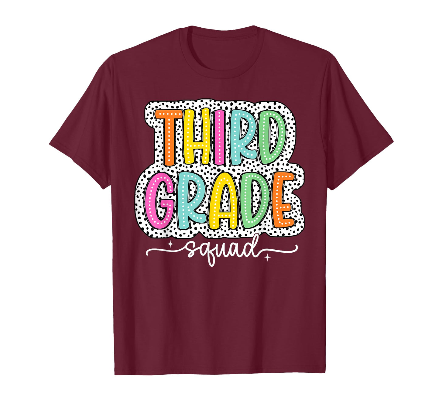 3rd Third Grade Squad Back to School Dalmatian Dots T-Shirt