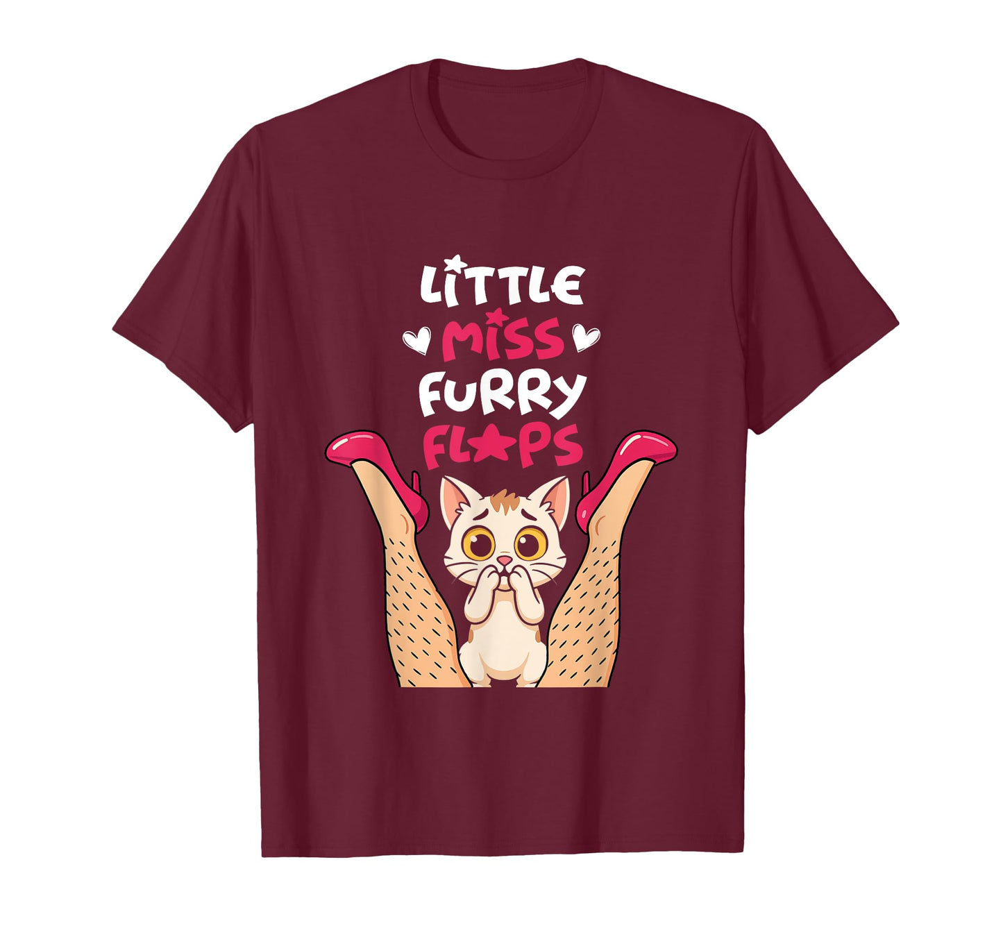 Funny Cat Little-Miss Furry Flaps Inappropriate Adult Joke T-Shirt