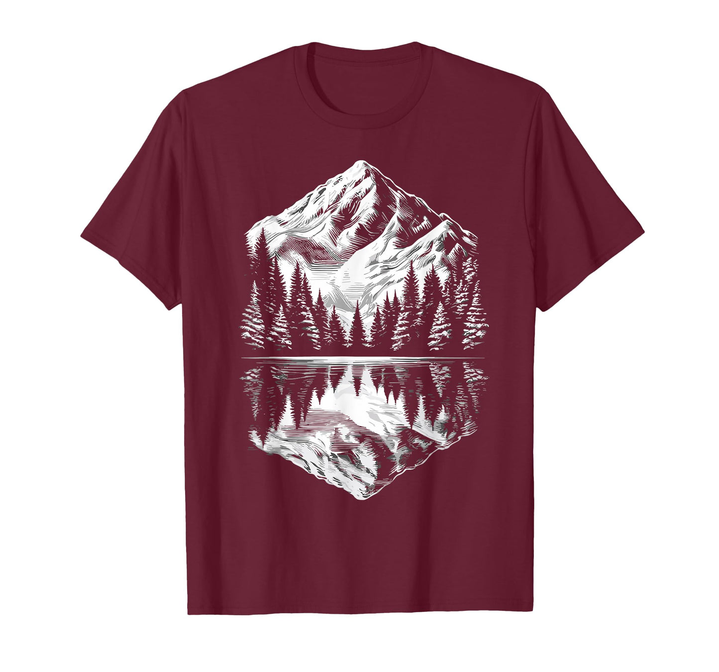 Wildlife Mountain Landscape Reflection Forest Outdoor T-Shirt