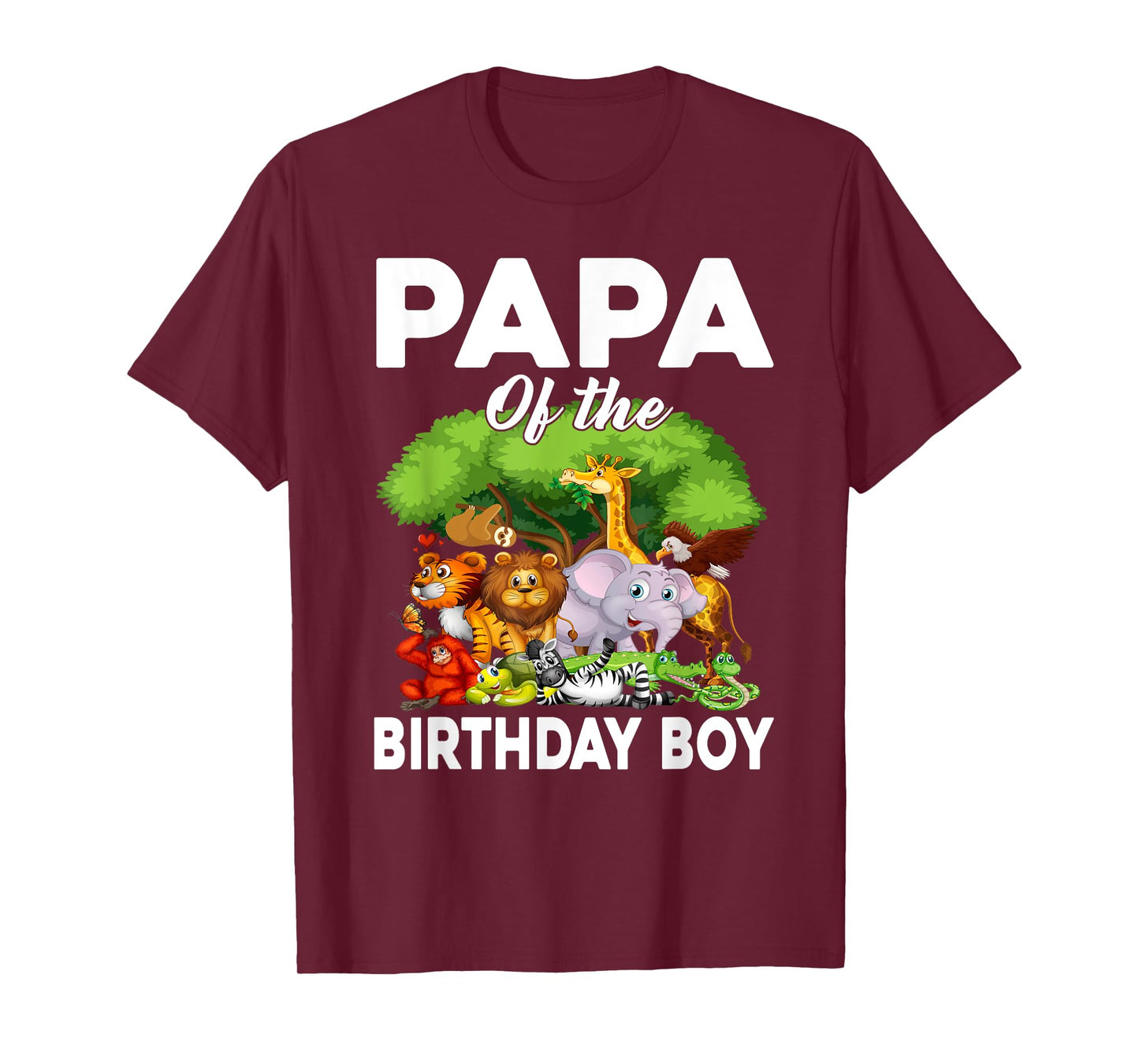 Papa of the Birthday Boy Zoo Animals Bday Safari Wildlife T-Shirt