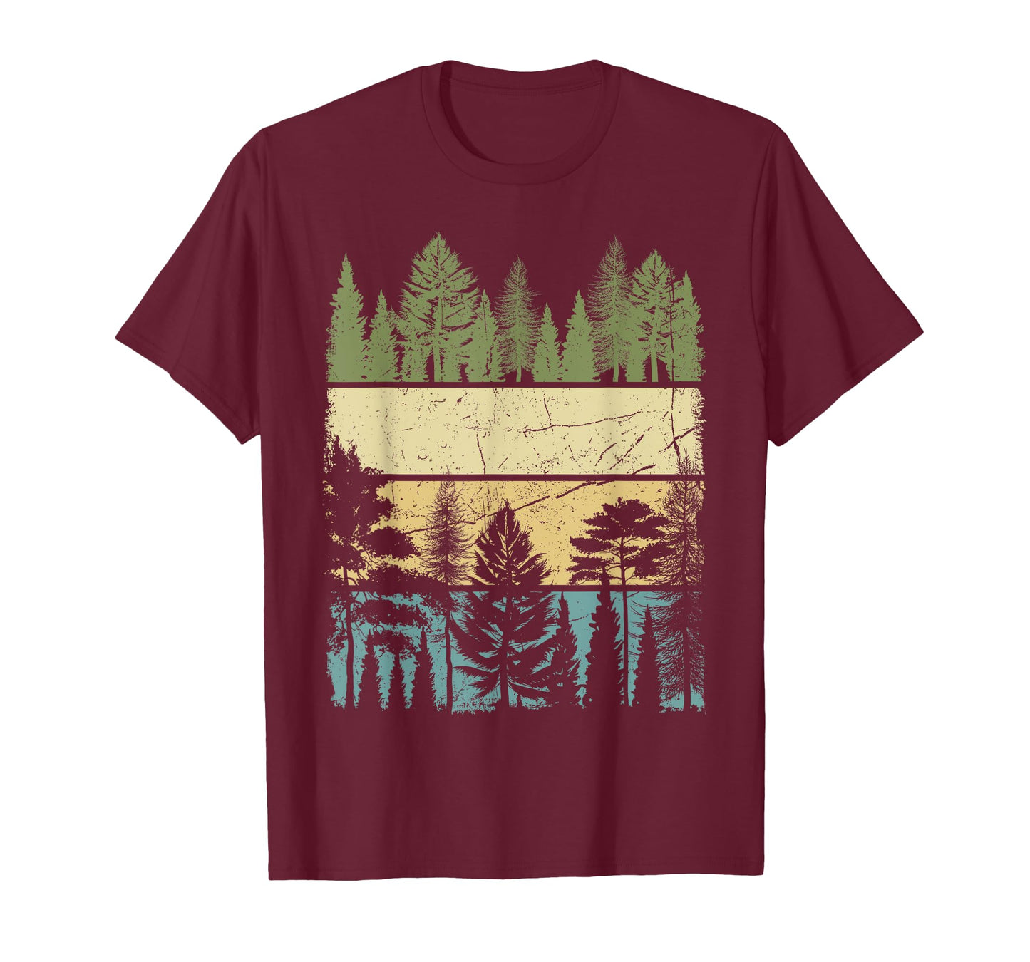 Vintage Forest Trees Wildlife Nature Hiking Camping T-Shirt
