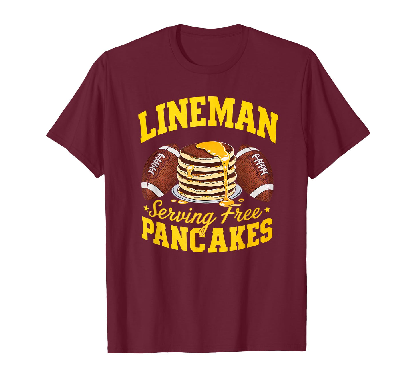 Lineman Serving Pancakes Daily Football Lineman Graphic T-Shirt