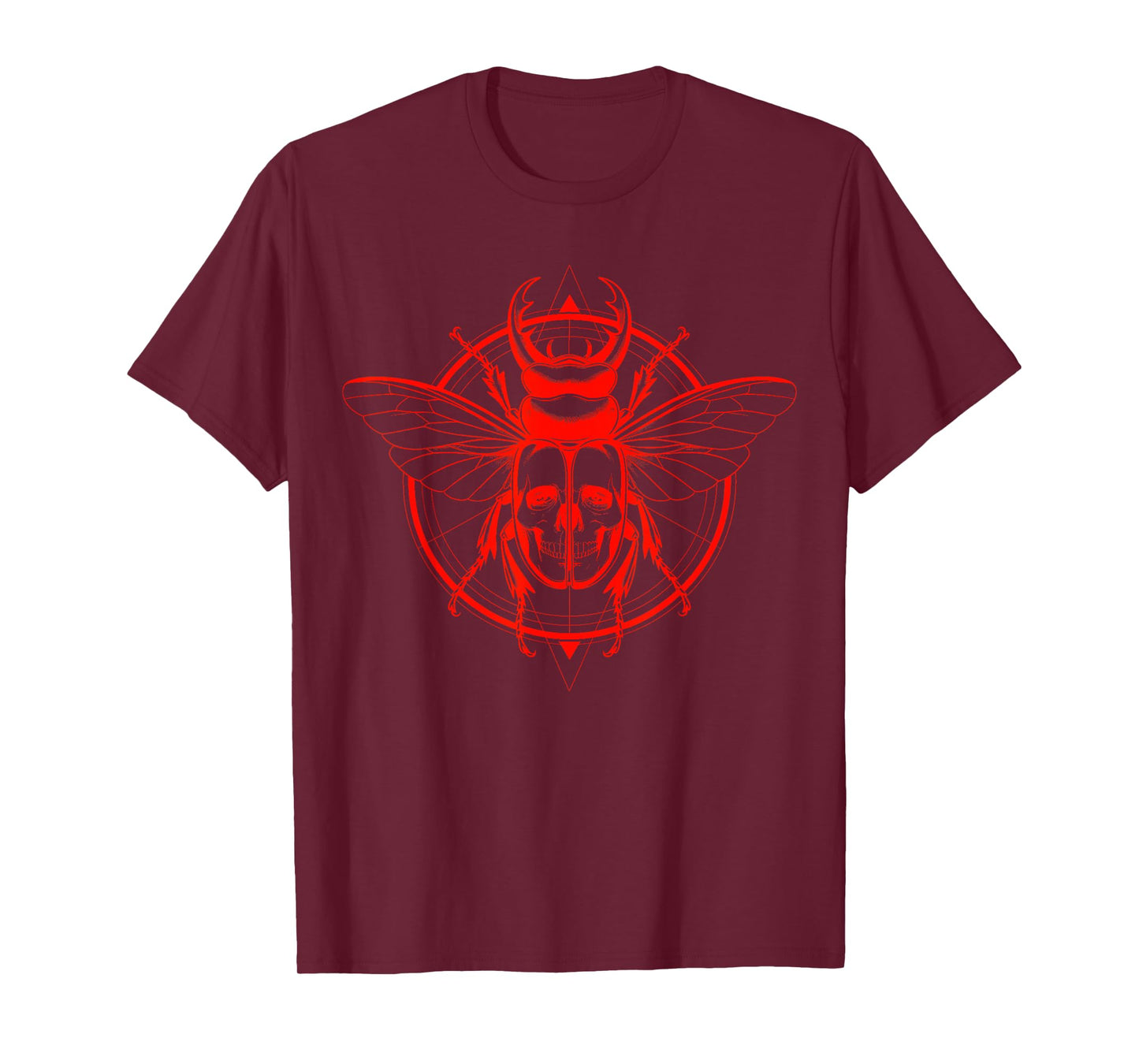 I Love Bugs Skeleton Egypt Design Insect Gothic Red T-Shirt