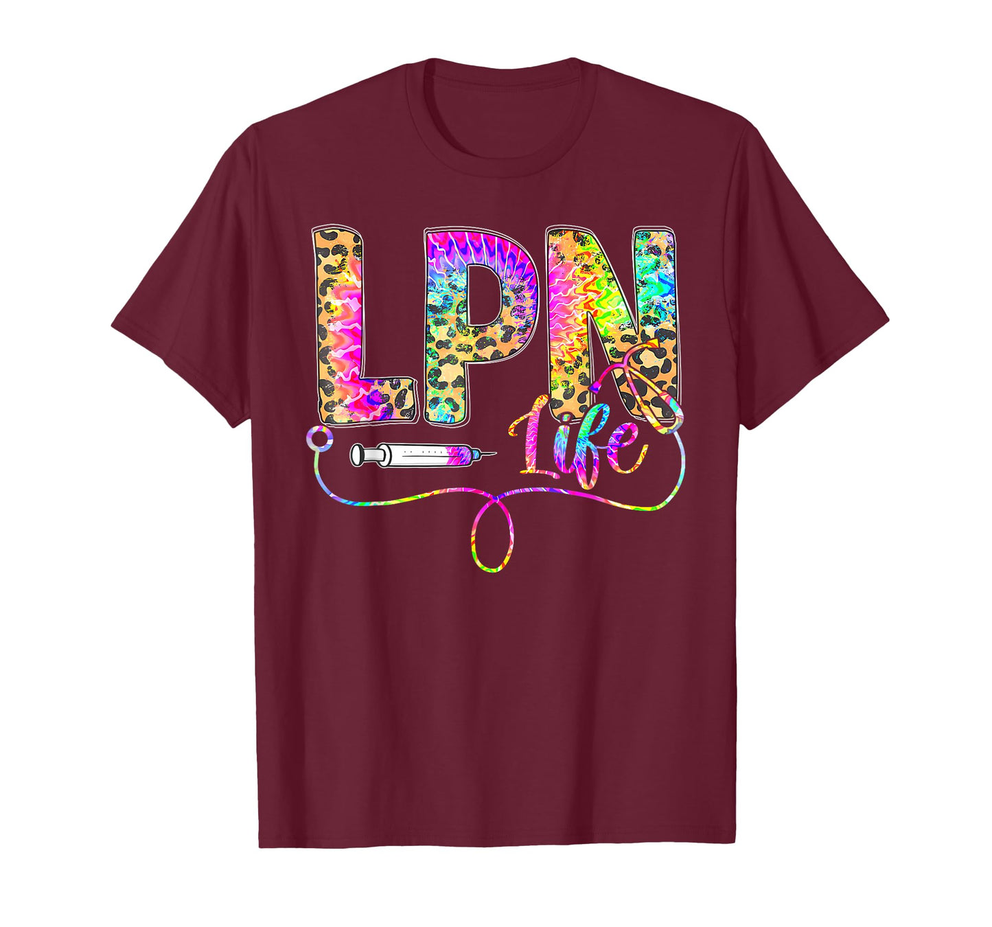 Leopard Tie Dye LPN Life Nurse Squad Nurse Women T-Shirt