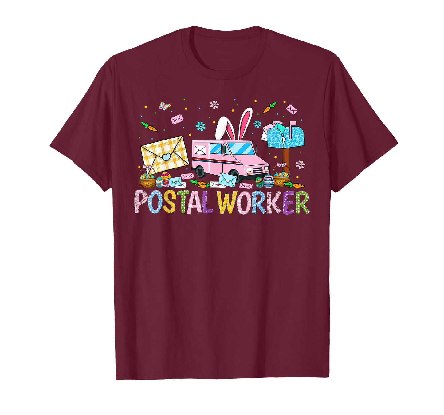 Postal Worker Easter Mail Carrier Easter Bunny Post Office T-Shirt
