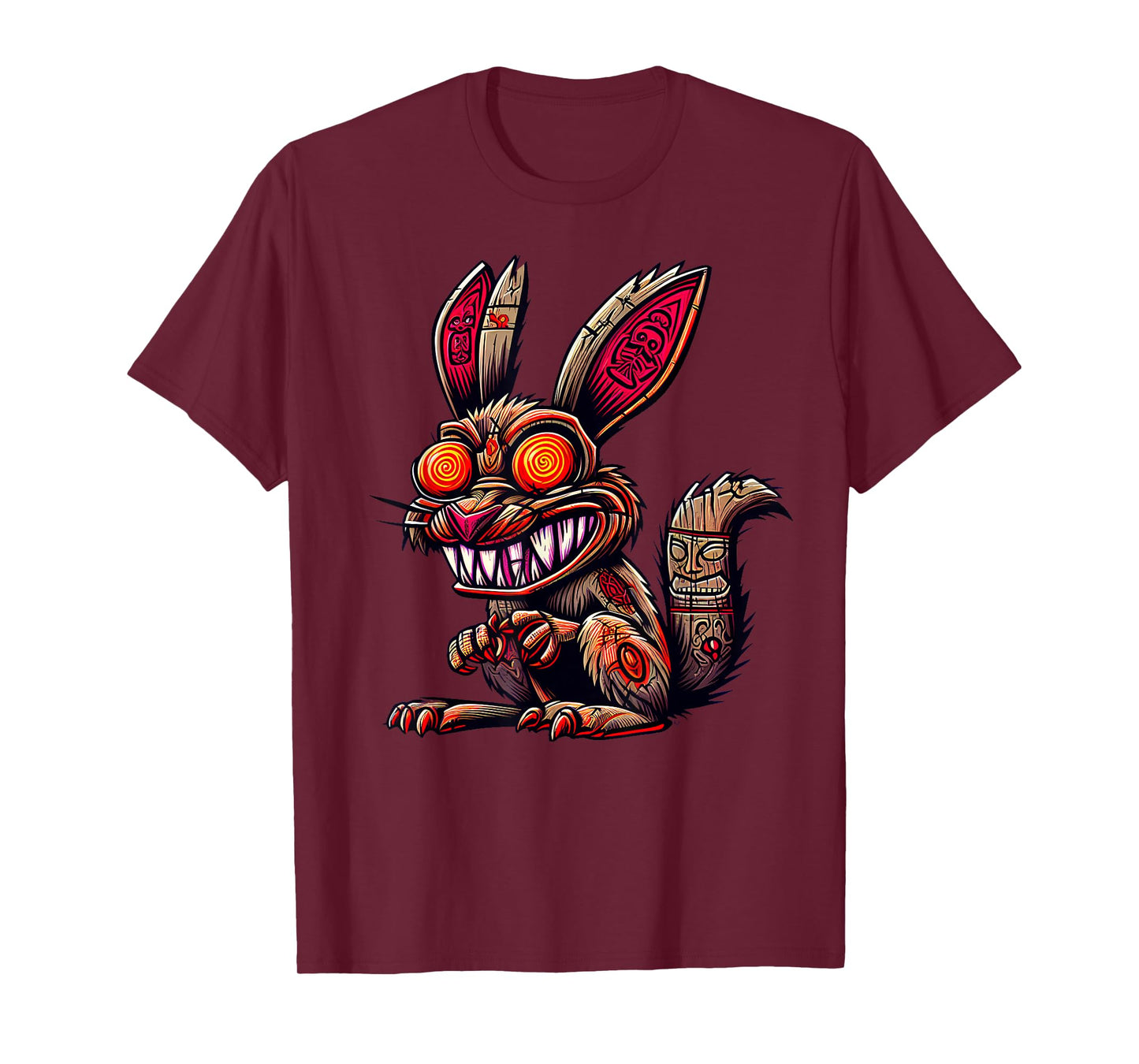 Voodoo Rabbit Tiki Design Tribal Gothic Artwork T-Shirt