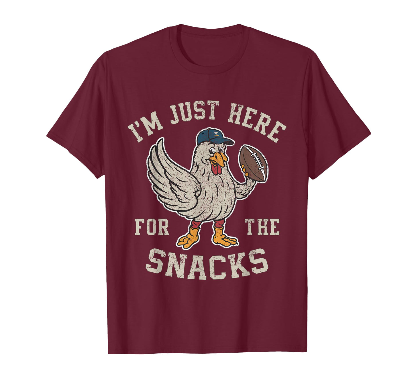 Funny I'm Just Here For The Snacks Football T-Shirt