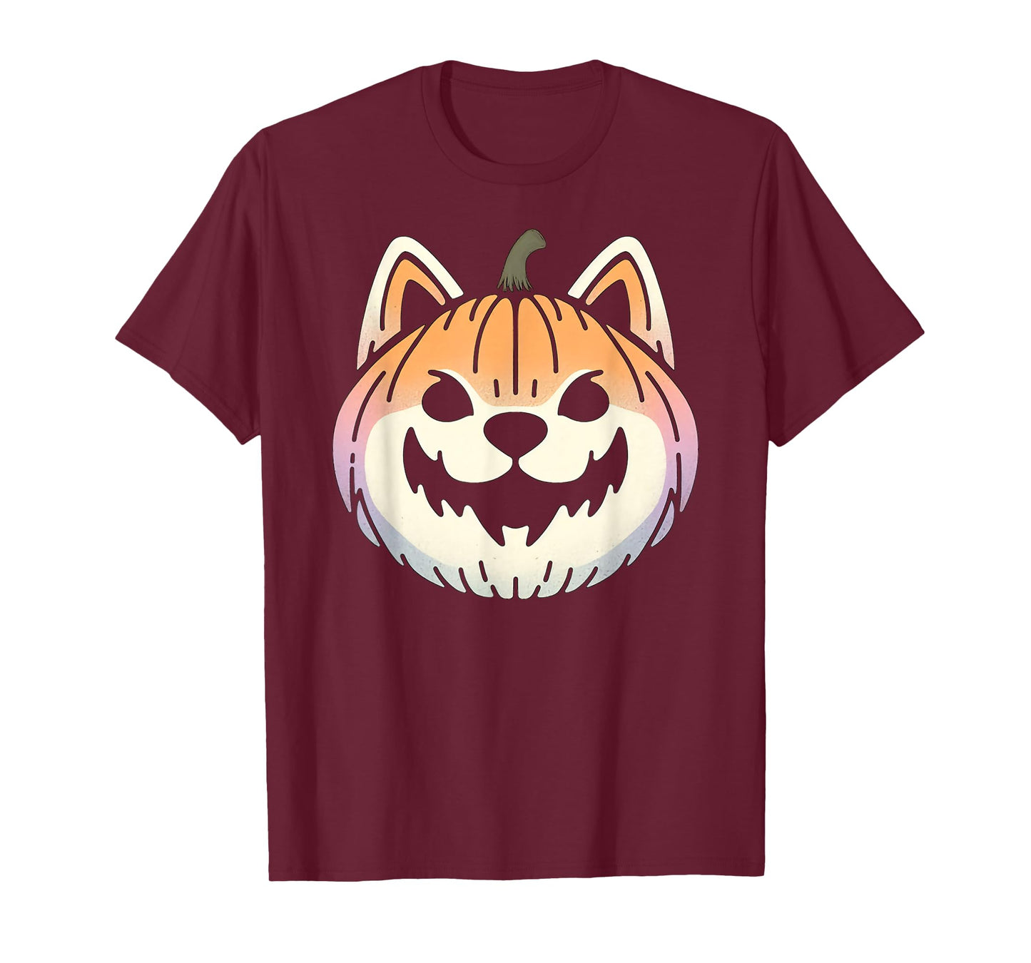 Spooky Shiba Inu Akita Dog Jack O Lantern Halloween Pumpkin T-Shirt