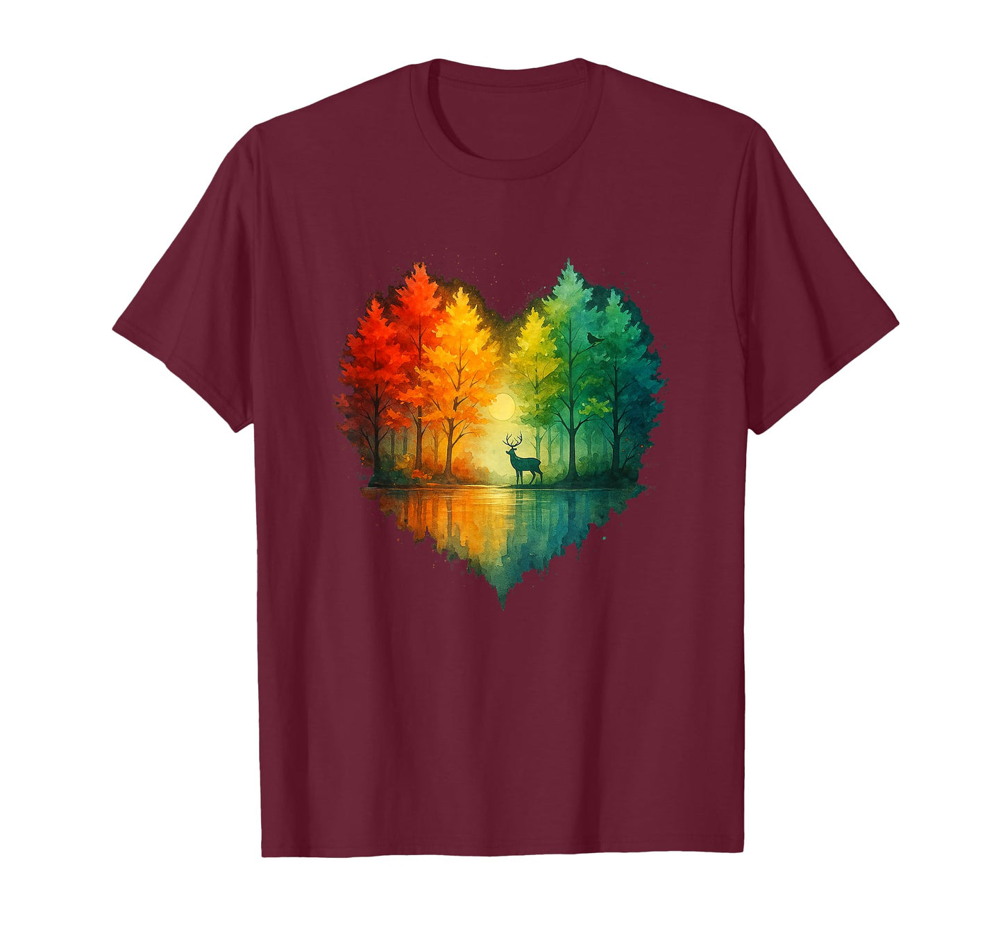 Outdoor Wildlife Astract Nature Reflection Forest Trees T-Shirt